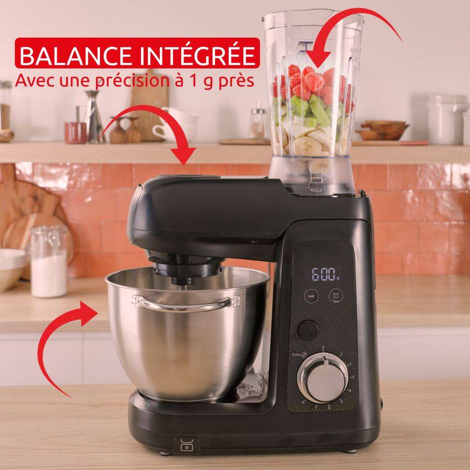 Bake Partner +, Robot pâtissier, Moteur de 1&nbsp;100&nbsp;W, 5&nbsp;accessoires polyvalents