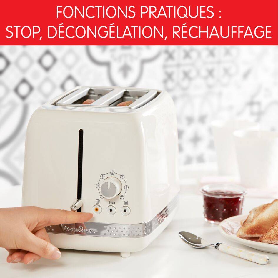 Grille-pain, Soleil, 2 fentes, Ivoire