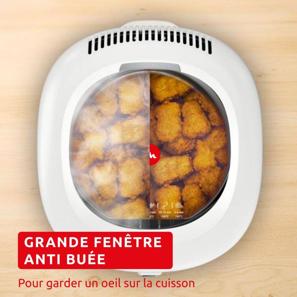 Filtra Vision, Friteuse, Fenêtre de visualisation très large pour garder un oeil sur la cuisson, Capacité 1,2 kg, Huile 2,1L