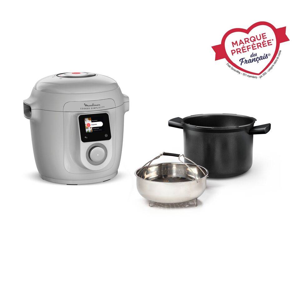 Cookeo Simplicity, Multicuiseur, 6 modes de cuisson, Cuisson sous pression, Gris clair