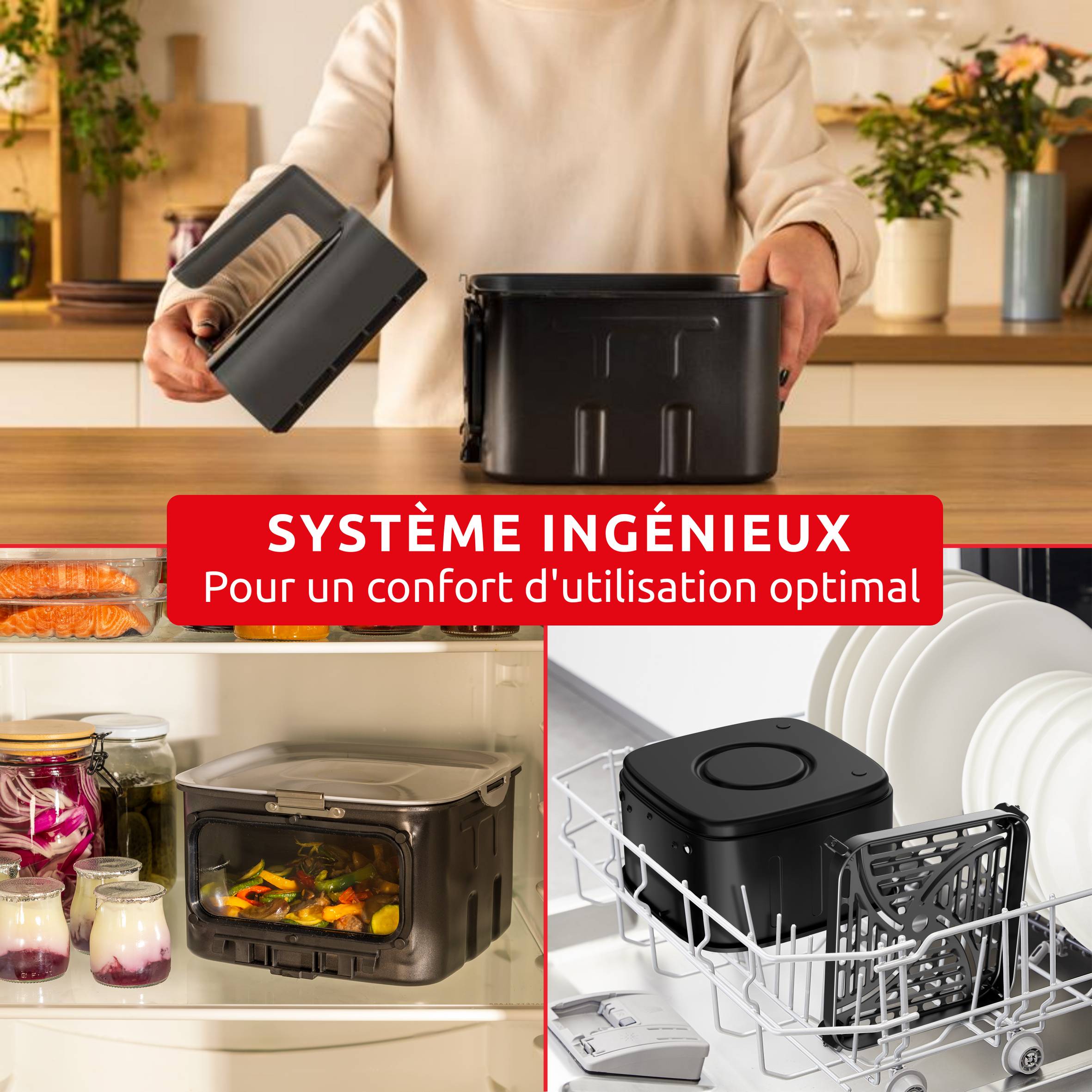 Easy Fry Silence 7 L, Le air fryer XXL le plus silencieux avec façade amovible