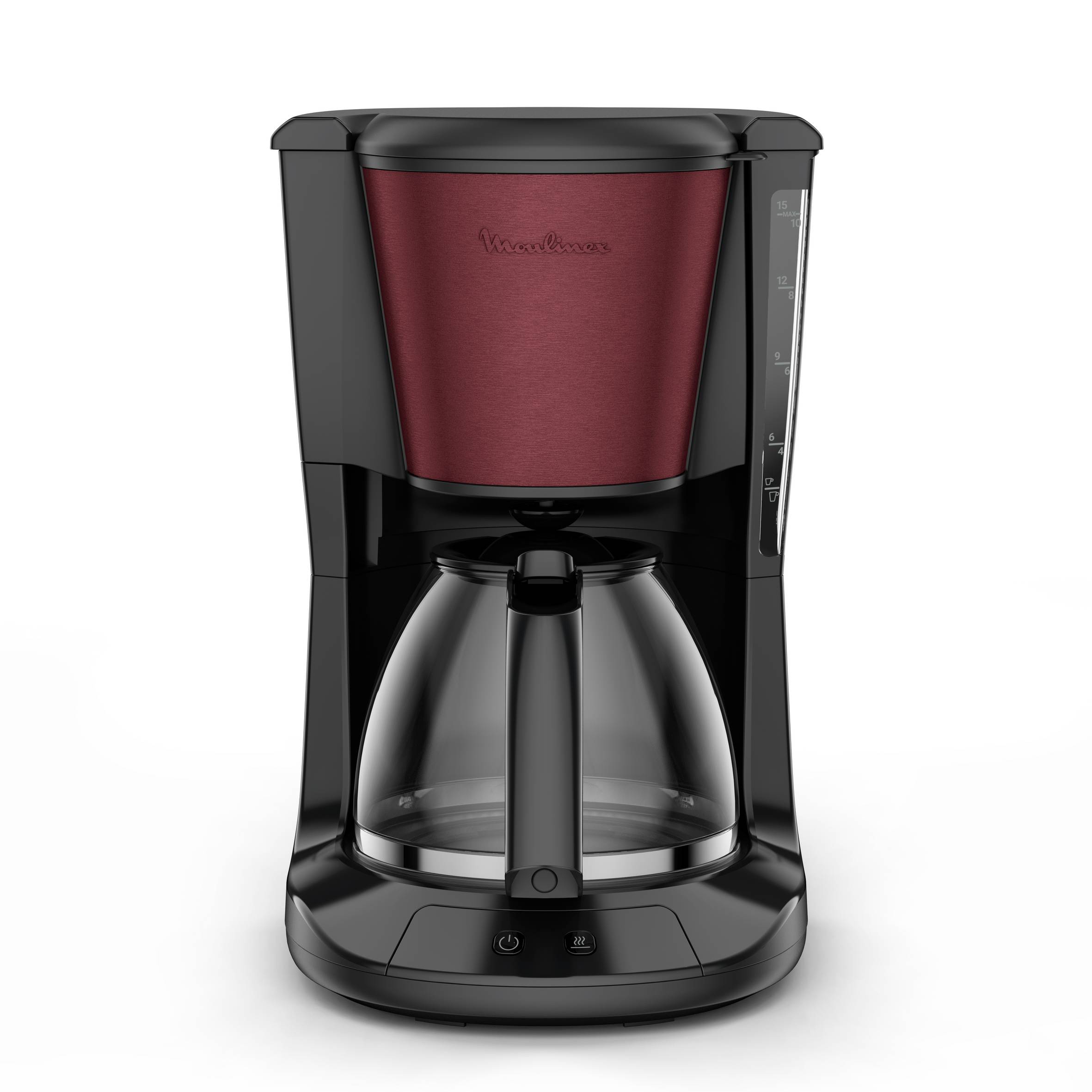 Cafetière filtre Subito Moulinex noire finition inox rouge