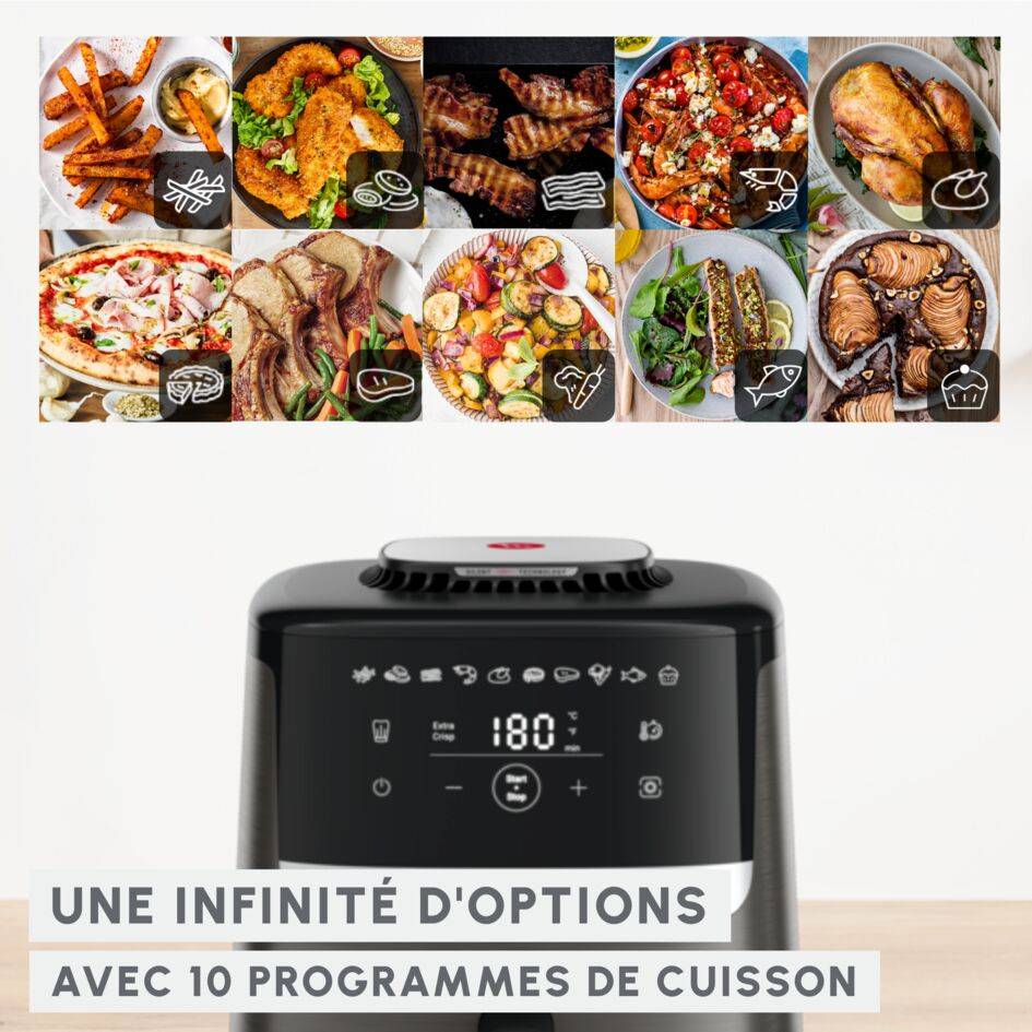 RECONDITIONNÉ Easy Fry Silence, air fryer, 5 L, Technologie Silence, Gris charbon