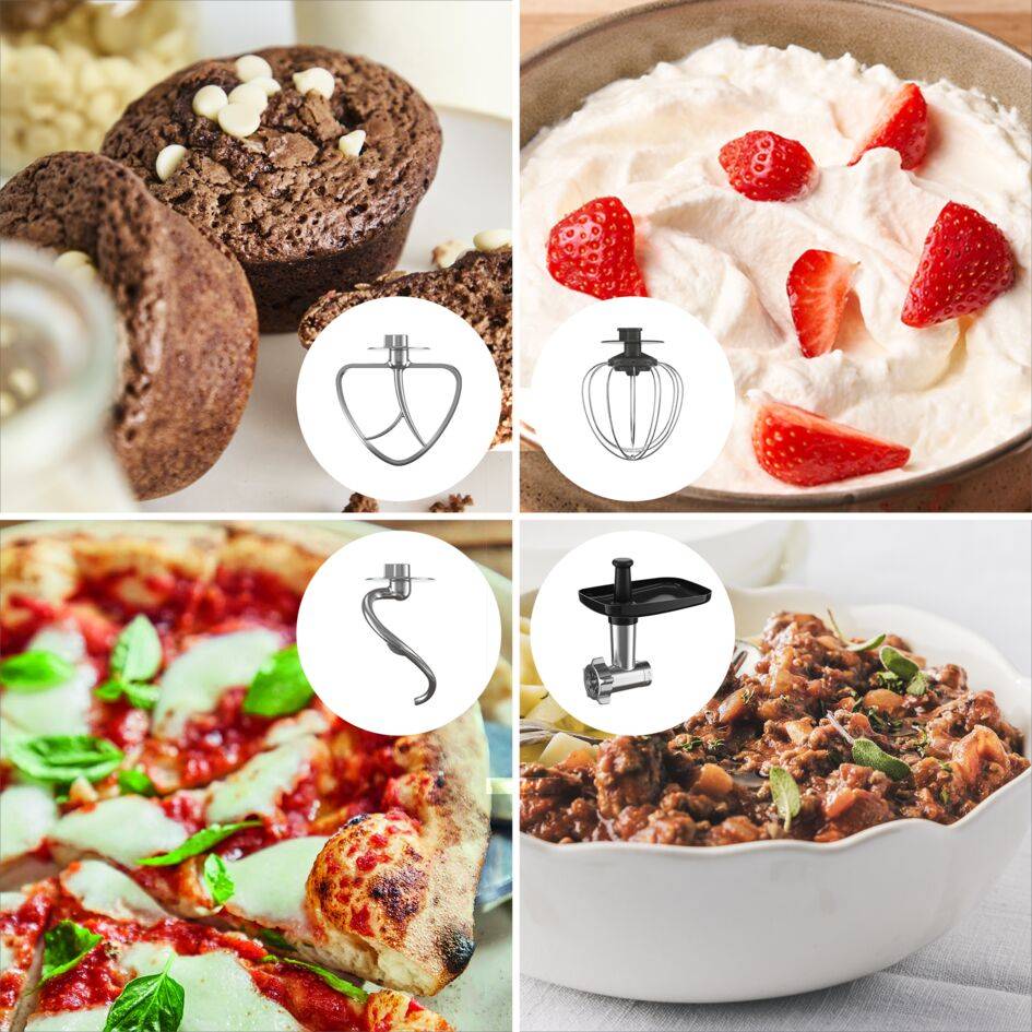 Bake Essential, Robot pâtissier, Bol 4.8 L, Kit de pâtisserie, 800 W, Hachoir à viande