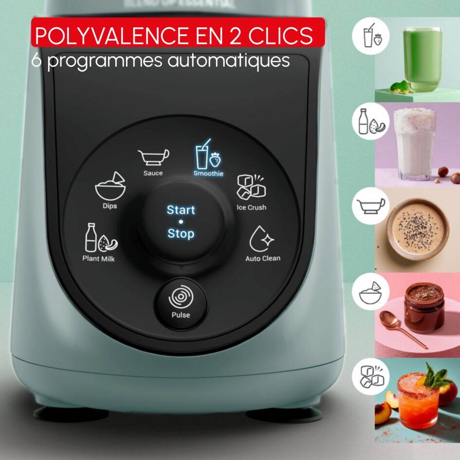 Blend Up Essential, Mini blender, 800&nbsp;W, 6&nbsp;programmes automatiques, 1&nbsp;gourde