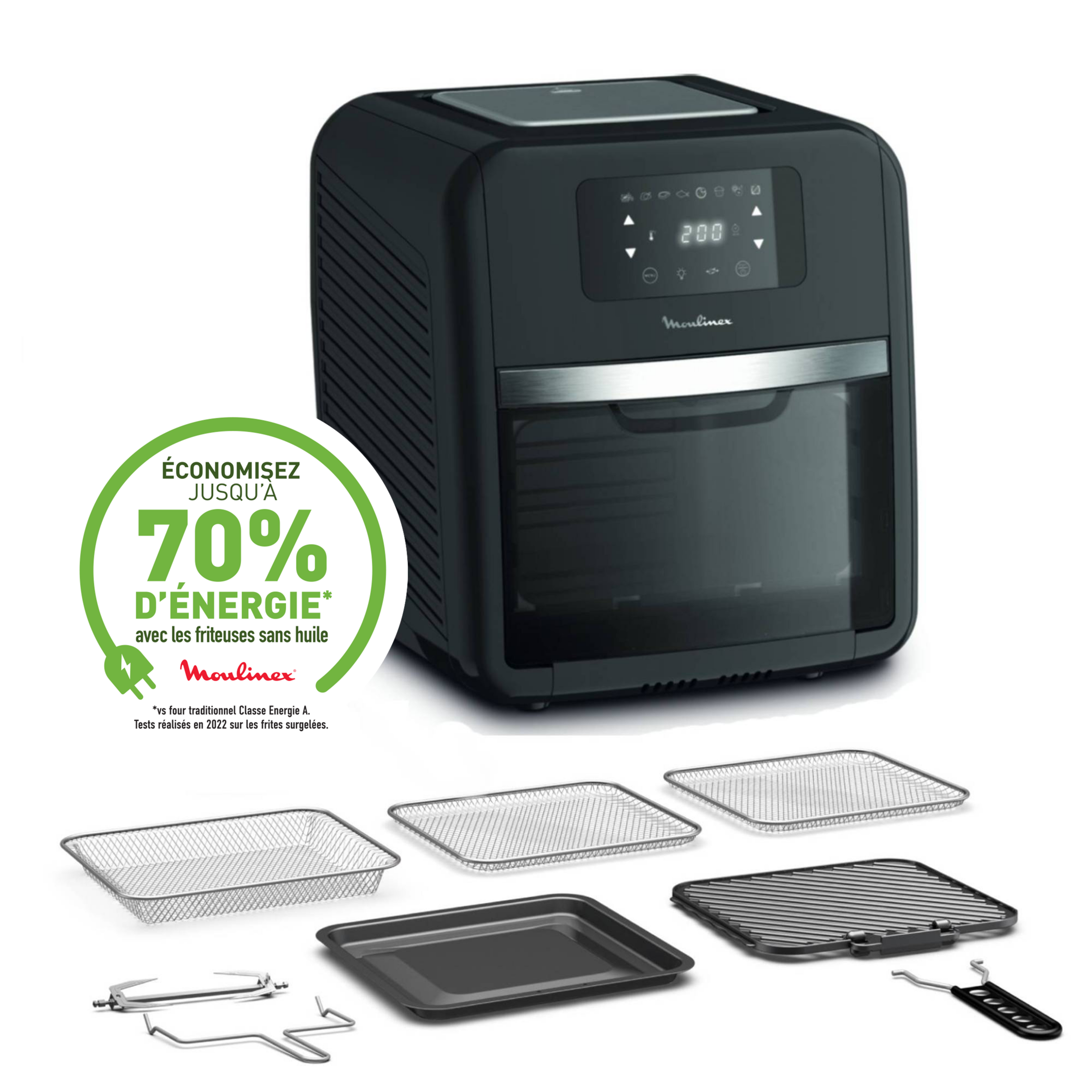 Easy Fry Multifonction 9-en-1 et Grill, 11L, Air fryer, Noir