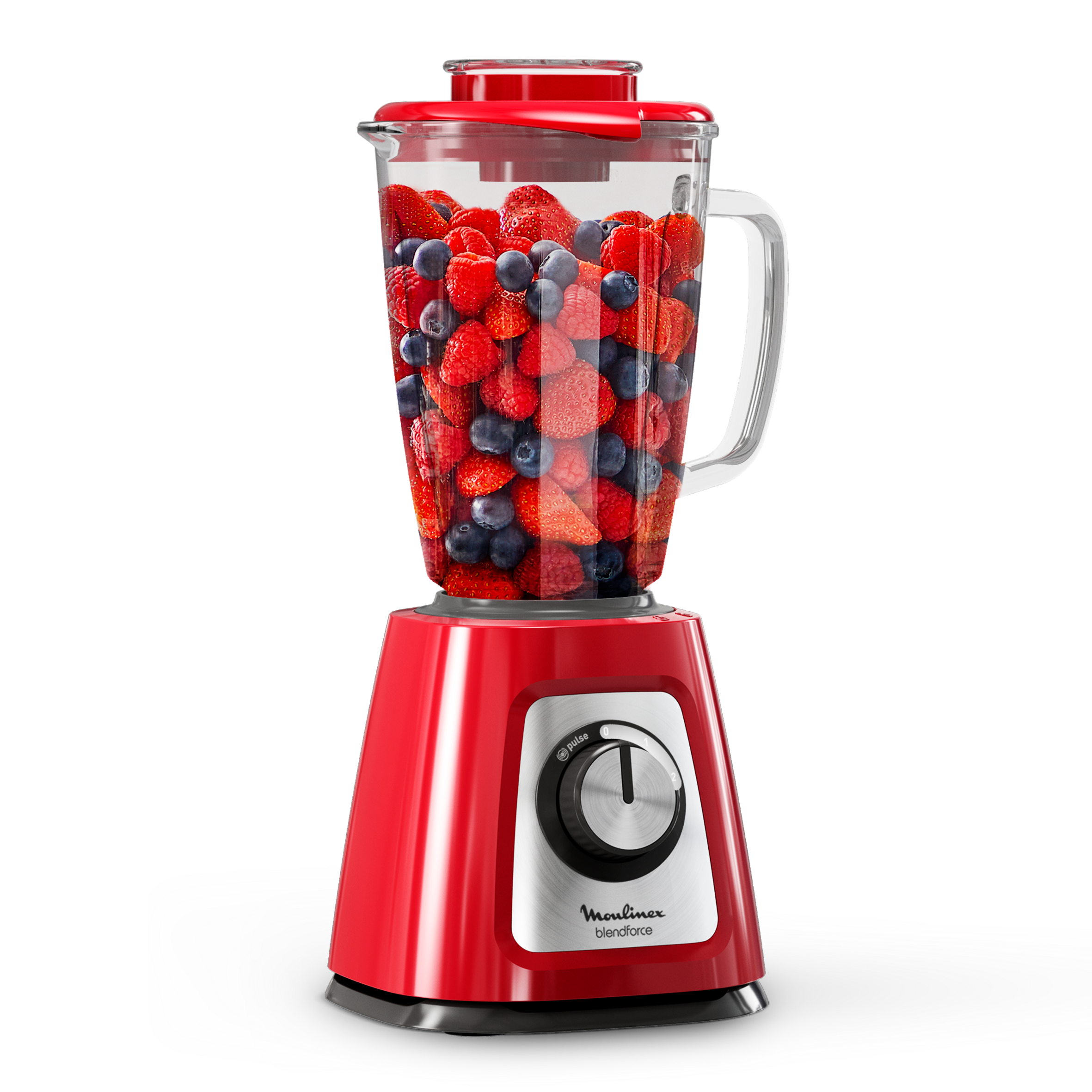Blendforce 2, Blender, Bol verre 1.75L, 800W, 2 vitesses,  4 lames, Rouge