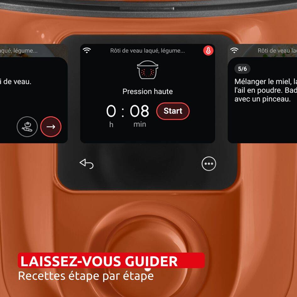 Cookeo Simplicity, Multicuiseur, 6 modes de cuisson, Cuisson sous pression, Terracotta