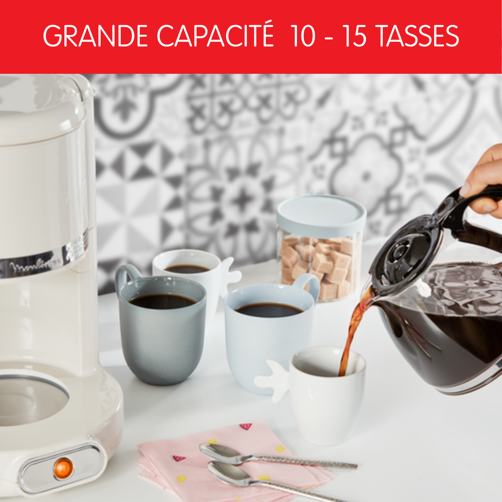 Cafetière filtre Soleil Ivoire, Design vintage, Capacité 1,25L,