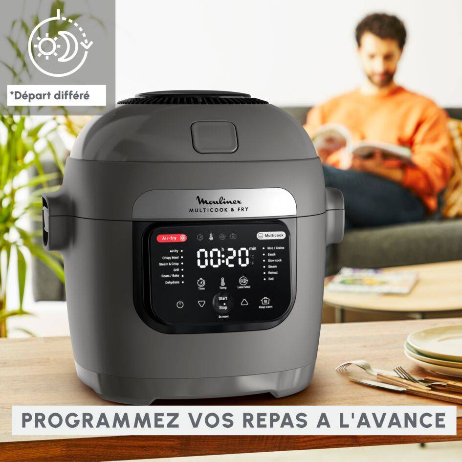 Multicook & Fry, 6L, Multicuiseur Air fryer, Gris