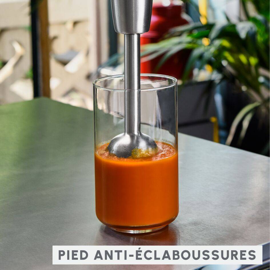 Infinyforce pro, Pied mixeur, lames powelix life, Variateur de vitesses, 3 accessoires, 1200 W, Noir et métal