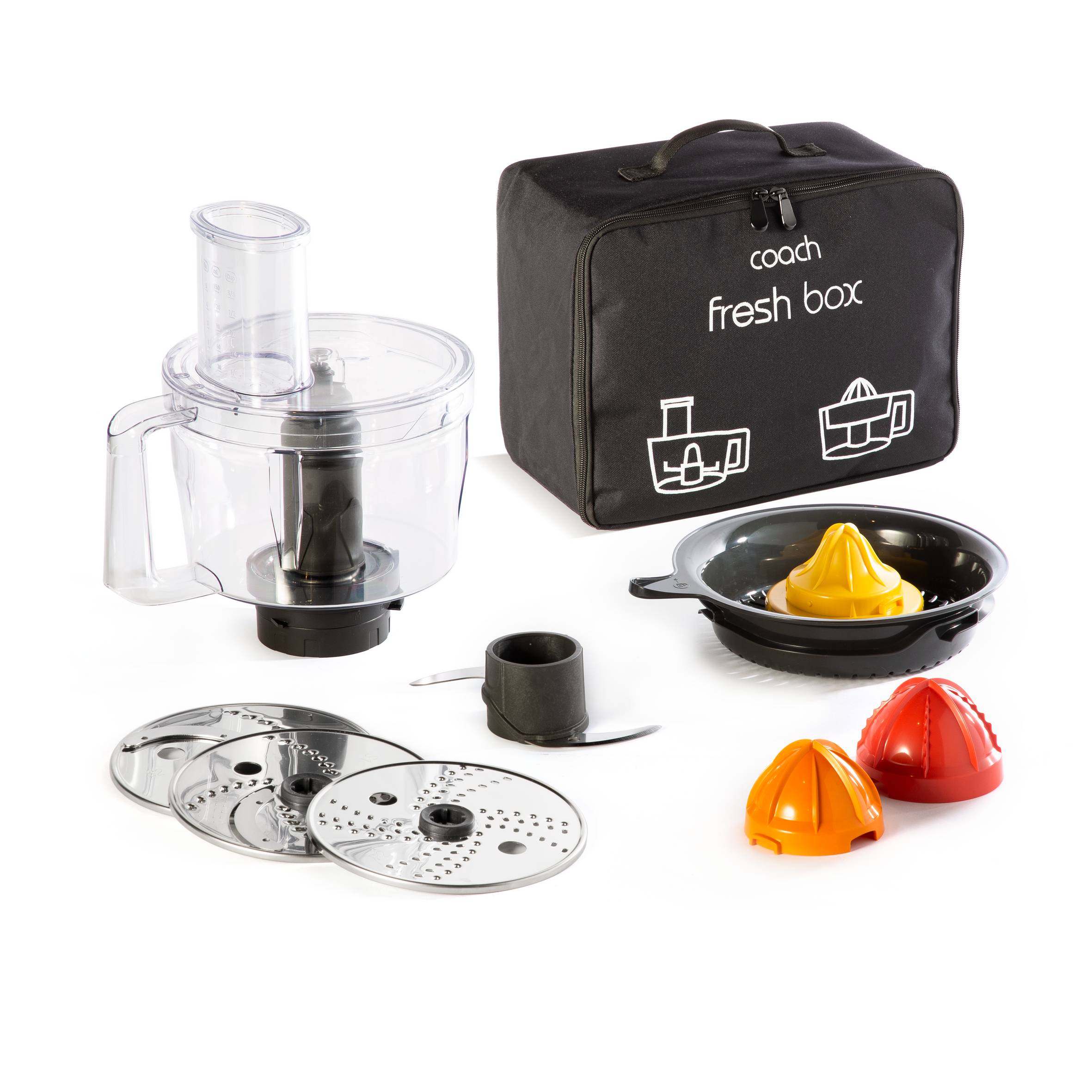Accessoire Coach Fresh Box, Robot culinaire, 3 disques, Presse-agrumes 3 cônes, Pochette de rangement, 5 fonctions en 1