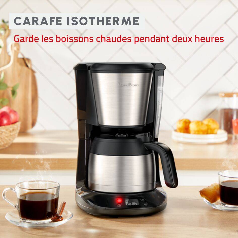 Cafetière filtre, Subito, Programmable, Verseuse isotherme, 12 tasses, Inox