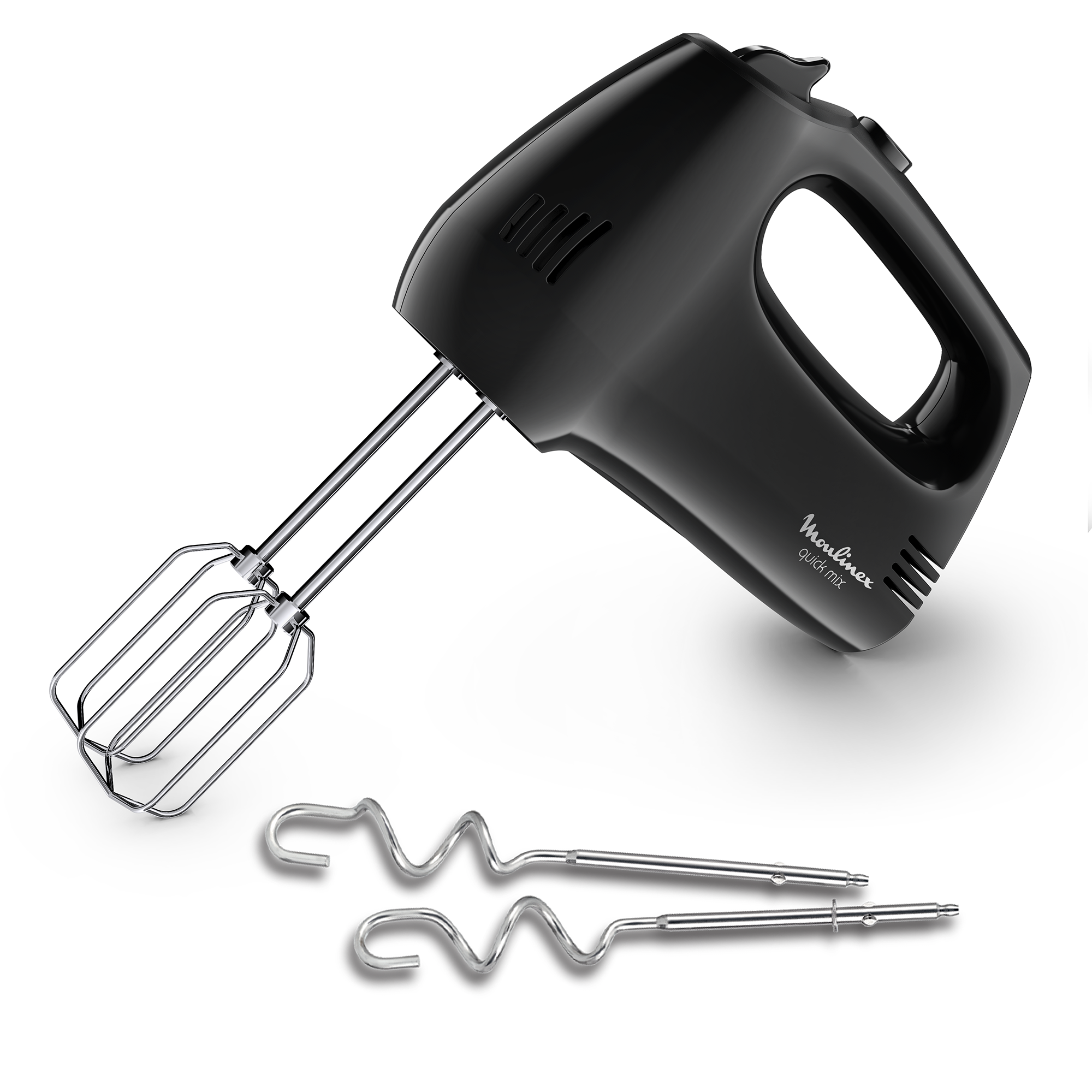 Quick Mix, Batteur électrique, 5 vitesses, 2 jeux de fouets, 300 W, Noir