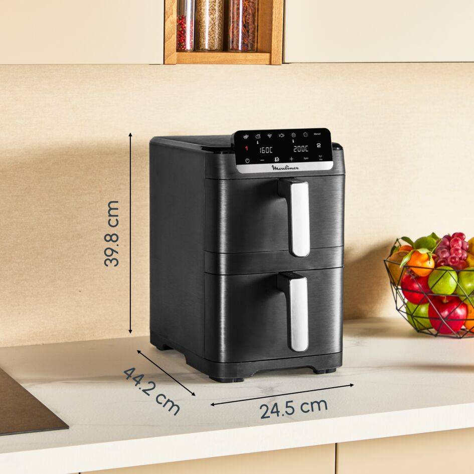 Easy Fry Crispy Stack, Dual Air fryer, Noir