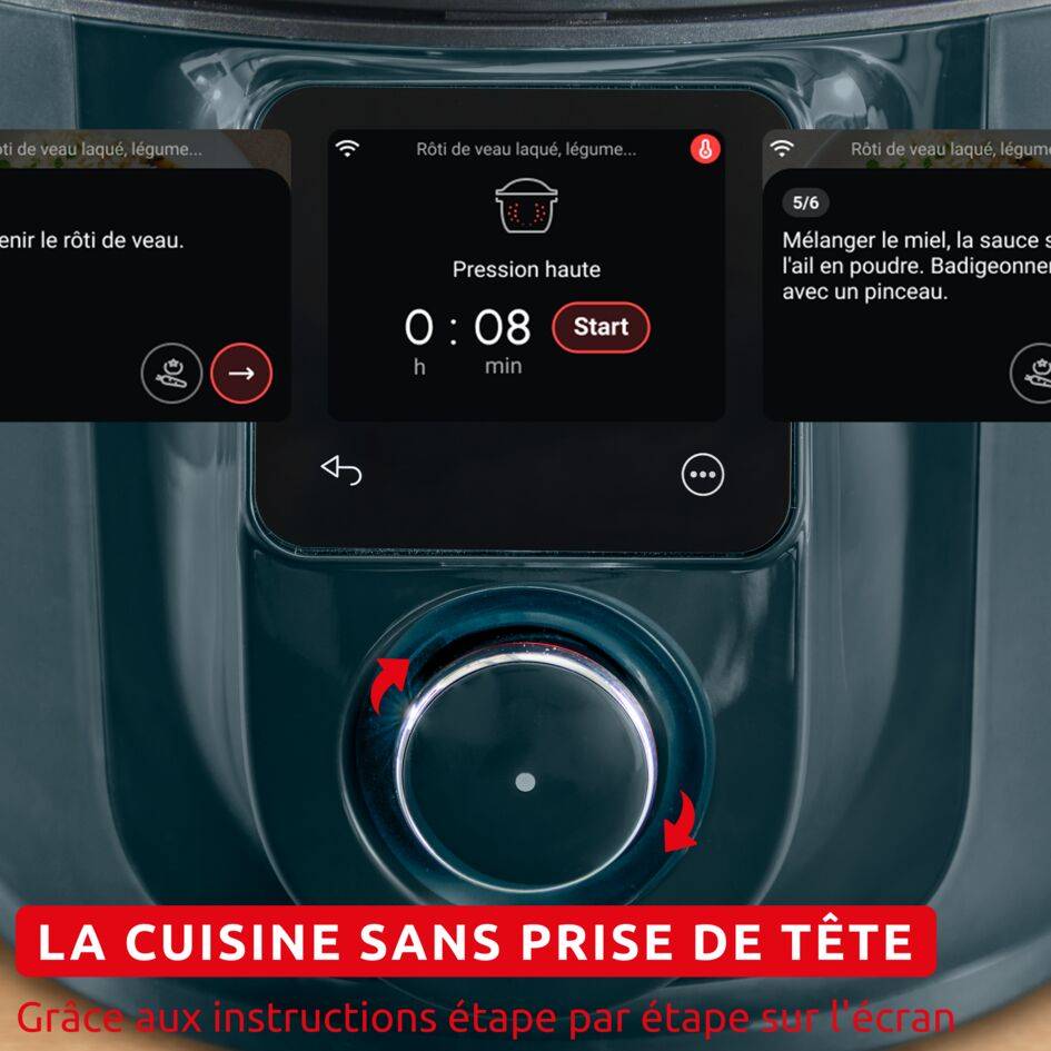 Cookeo Infinity, 17&nbsp;modes de cuisson, Sans pale de mélange, Bleu Trust