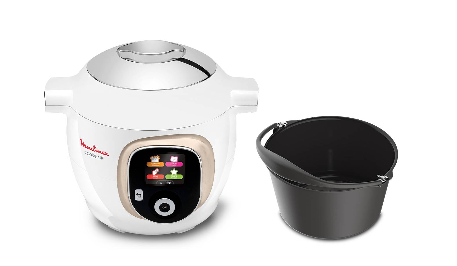 Cookeo+ Blanc Silver 150 recettes Moule à gâteau inclus