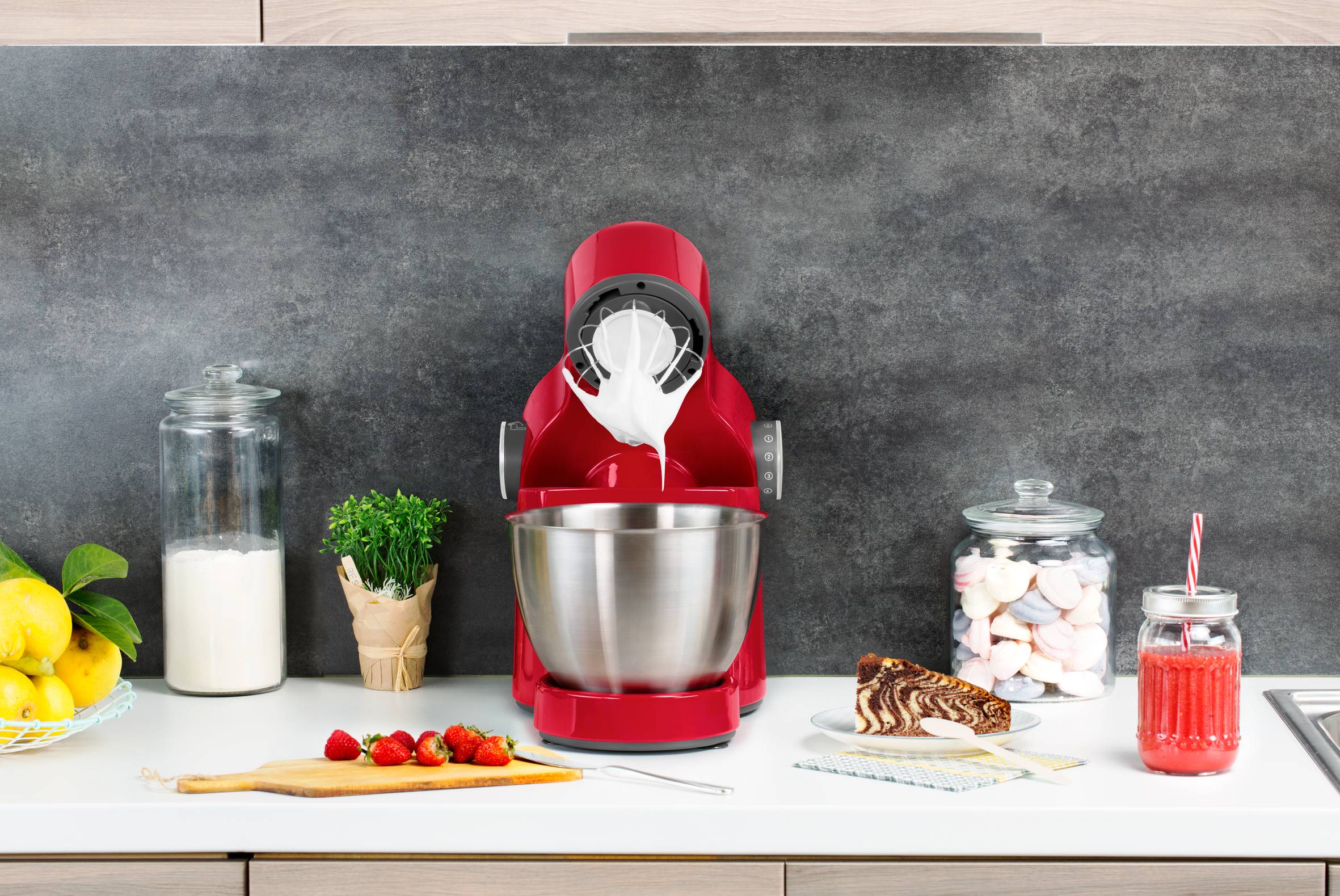 ROBOT PATISSIER WIZZO ROUGE 1000 W + 3 ACCESSOIRES