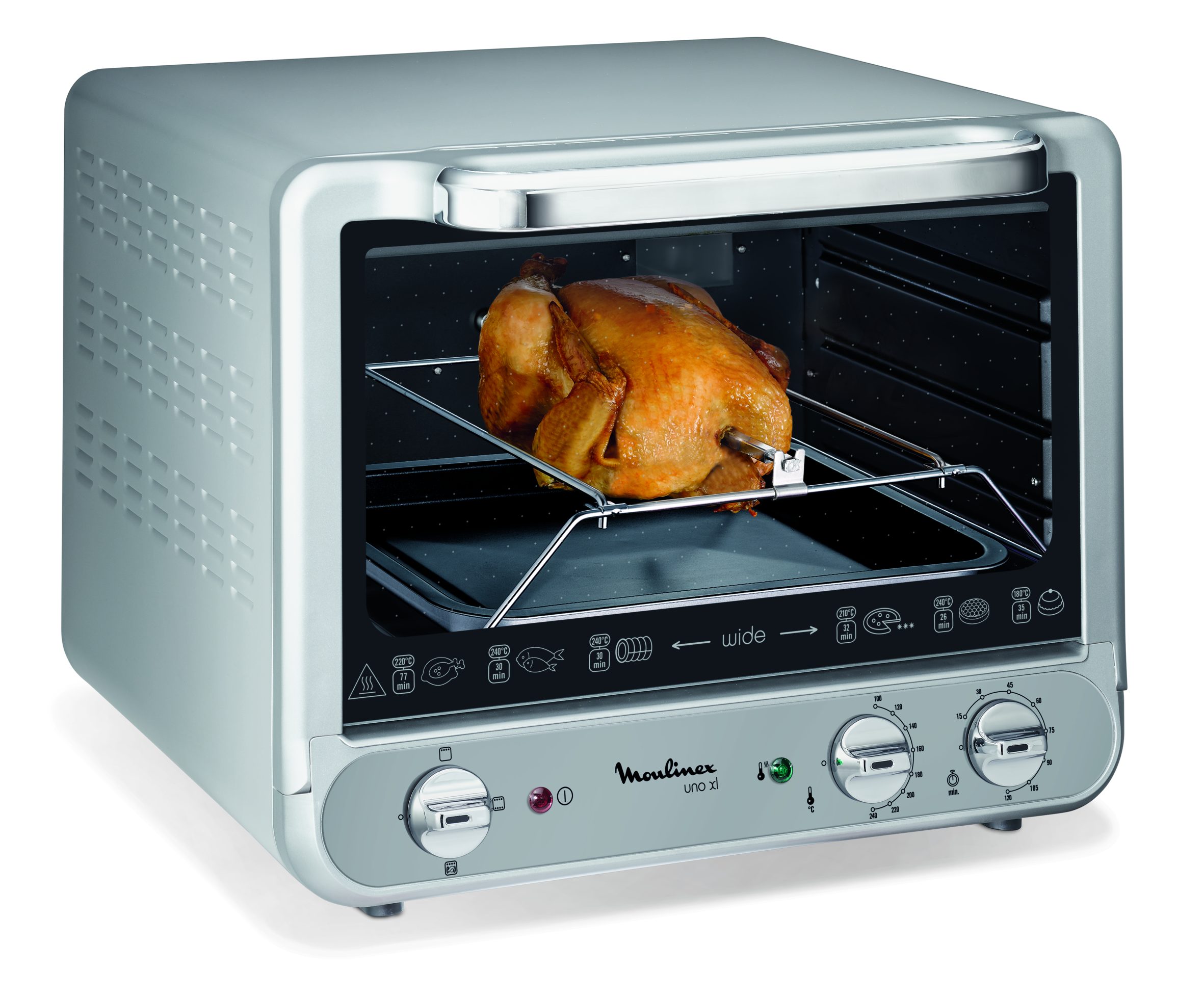 four uno xl tournebroche 30 l silver/chrome