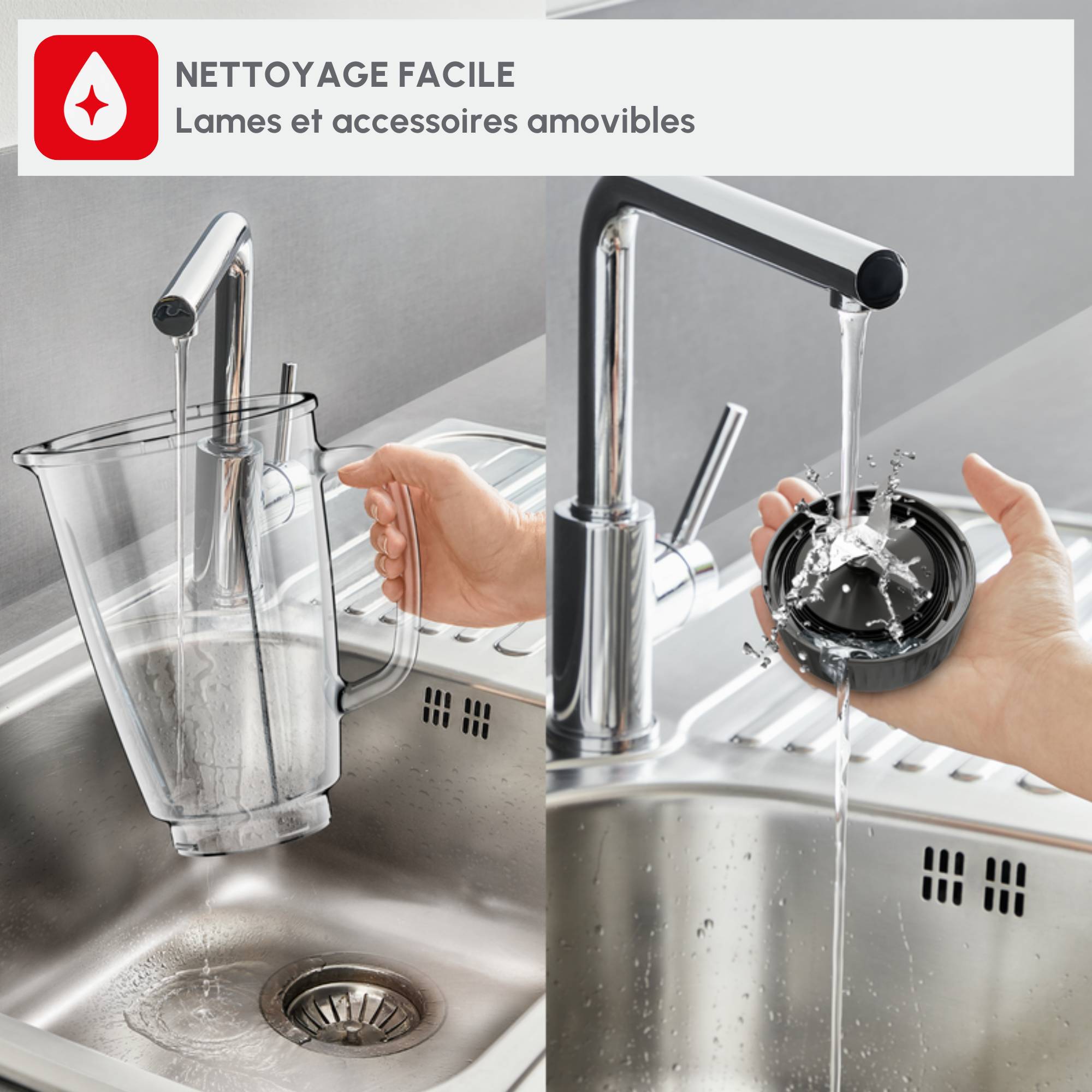 Blendforce 2, Blender, Bol verre 1.75L, 800W, 5 vitesses, 6 lames