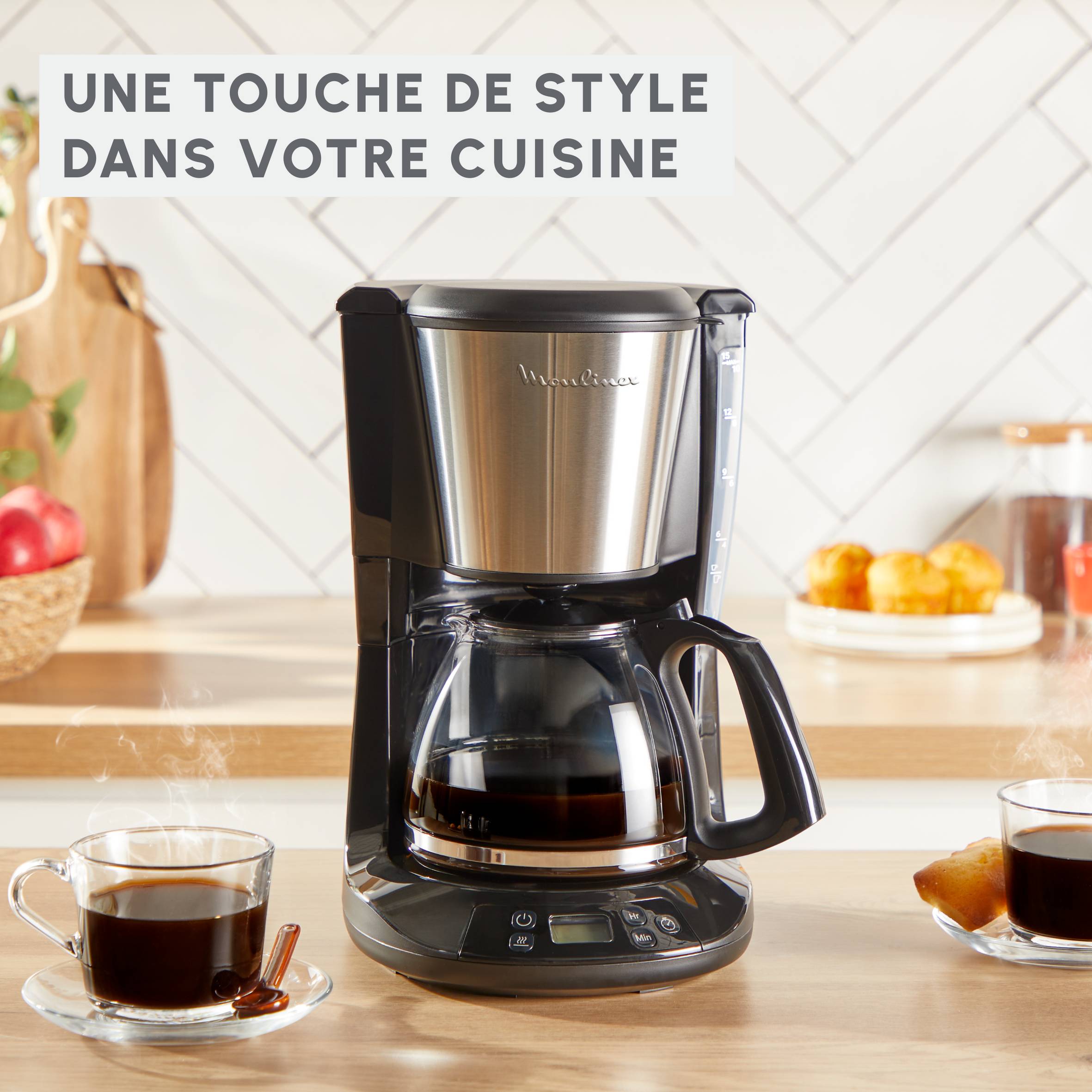Cafetière filtre Subito Moulinex programmable inox