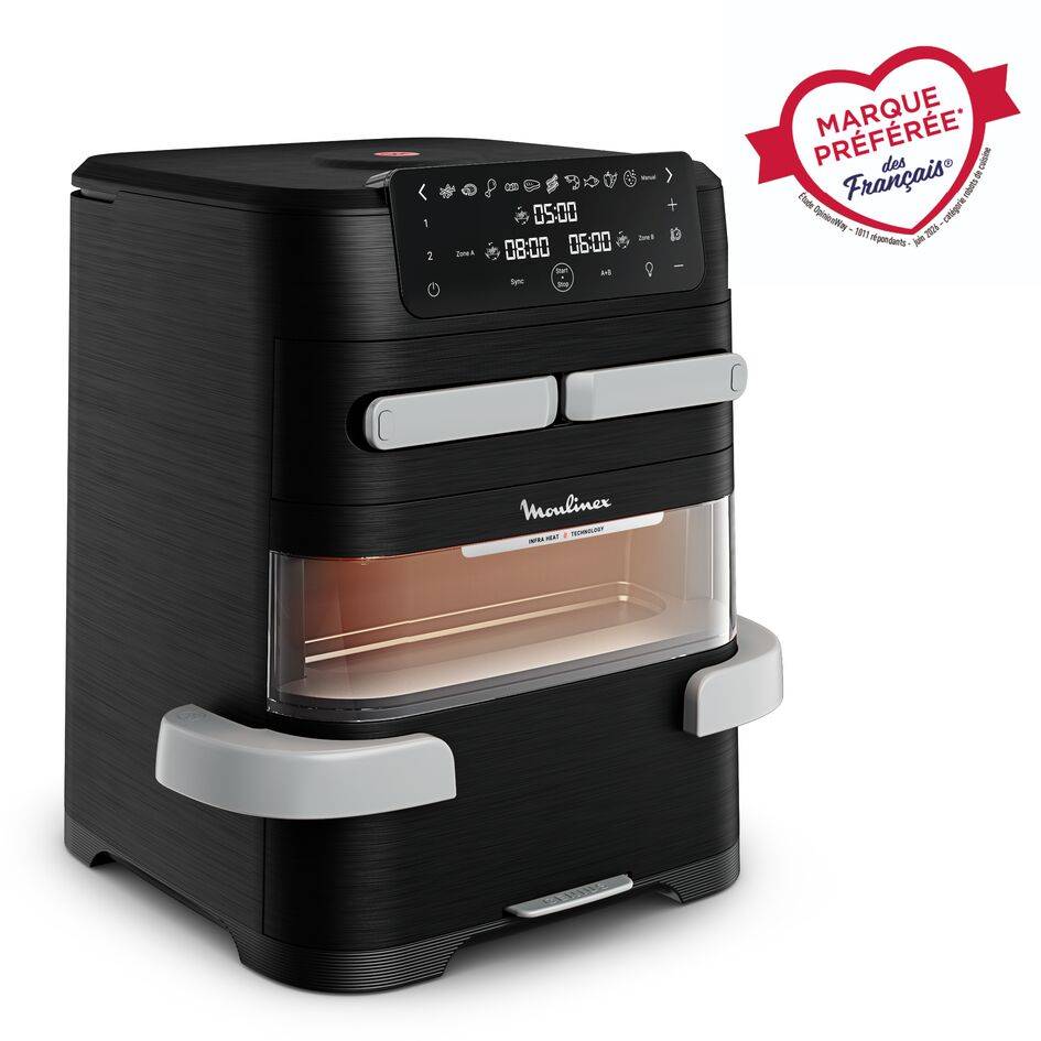 Ever Fry Trio 12L, Air fryer, 3 zones de cuisson, Façade amovible