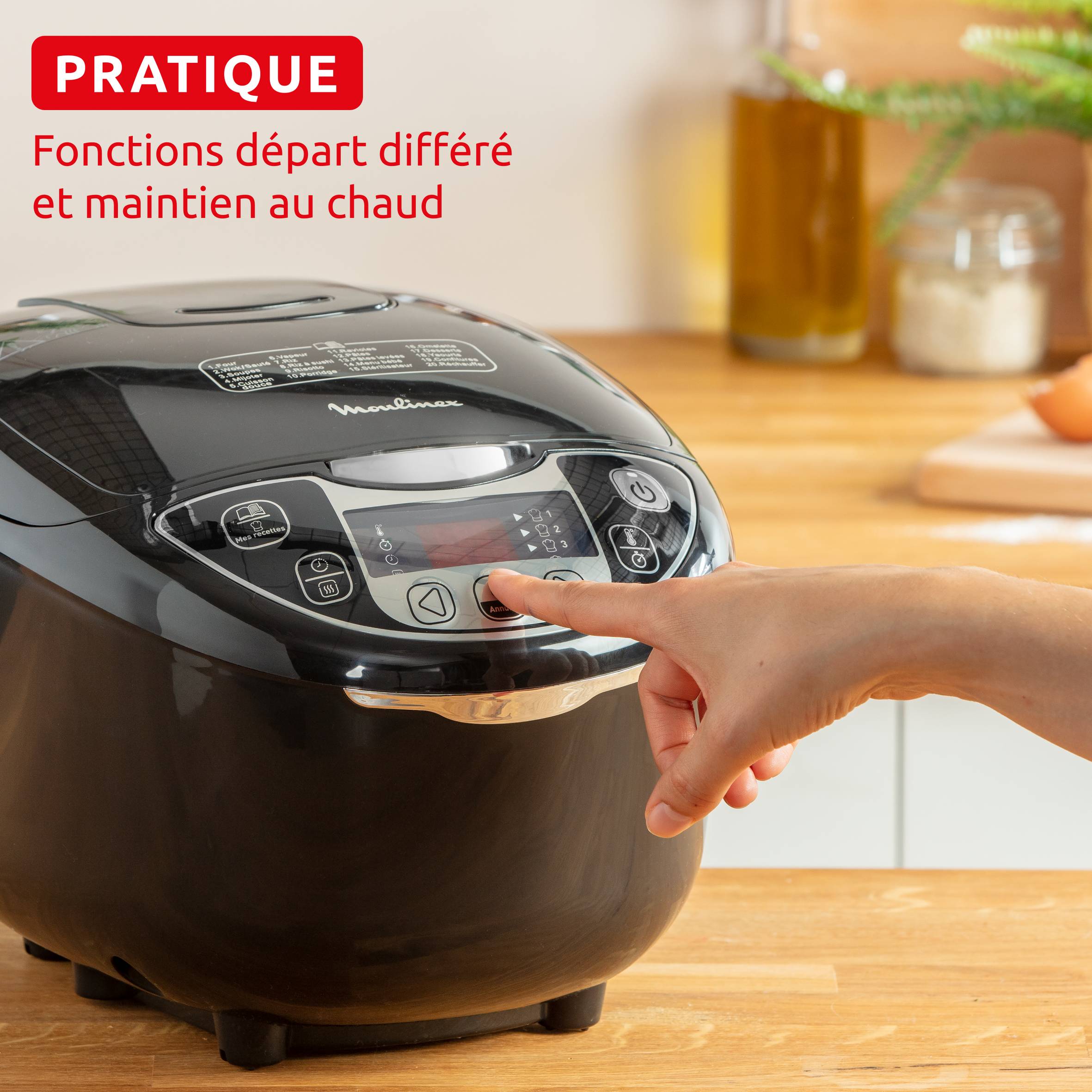 Fuzzy logic, Multicuiseur, 25 programmes, capacité généreuse 5 L, 4 à 5 personnes, Noir