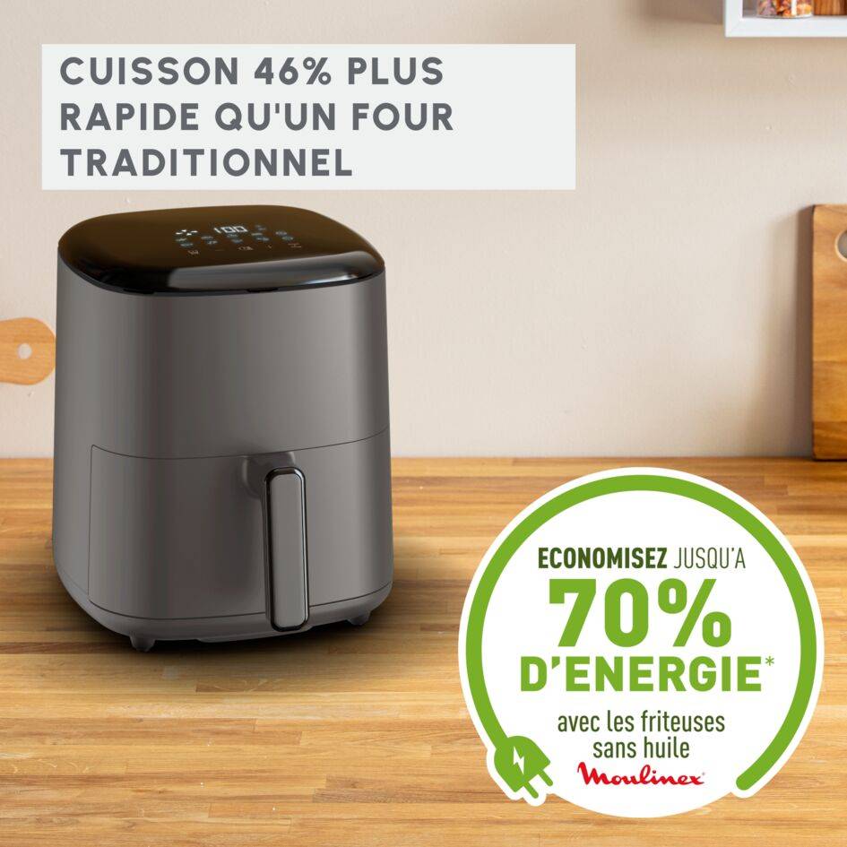 Easy Fry Max, Air Fryer,  5 L (6 pers.), Panneau digital, 10 programmes, Gris Anthracite