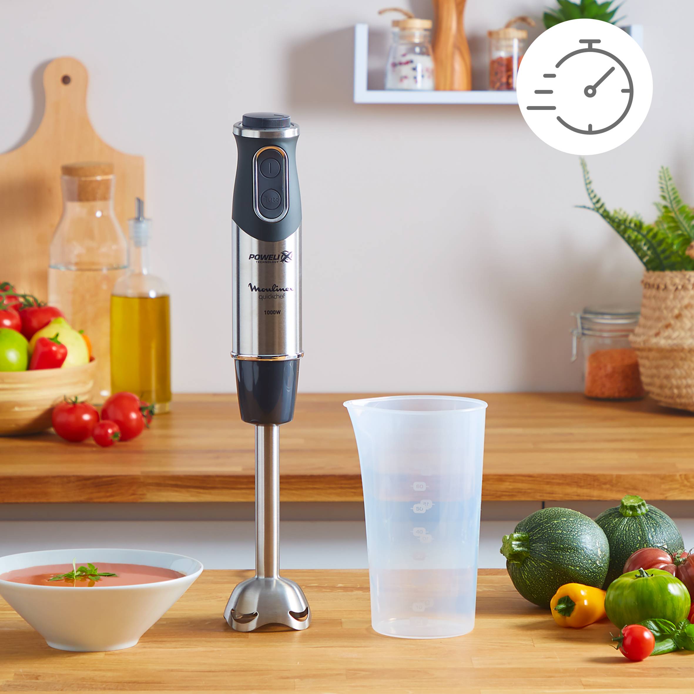 Quickchef 1000 W Noir et Inox