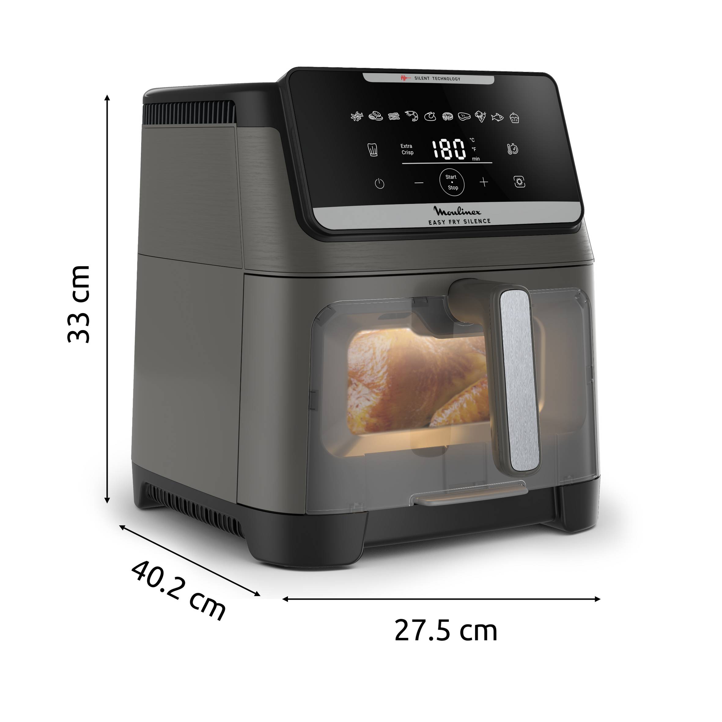 Easy Fry Silence 7 L, Le air fryer XXL le plus silencieux avec façade amovible