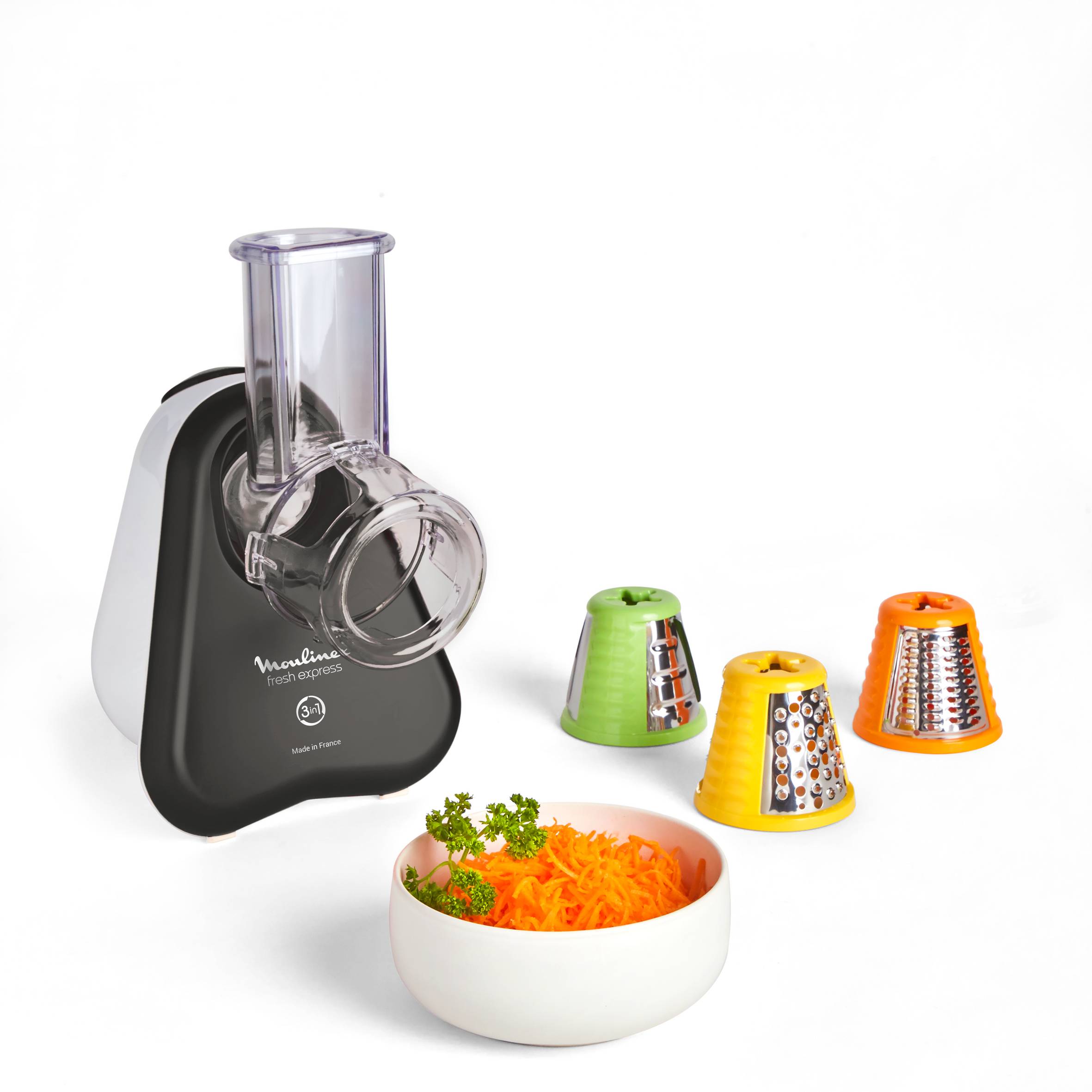 Fresh Express 3-en-1, Découpe-légumes, 3 cônes, gris