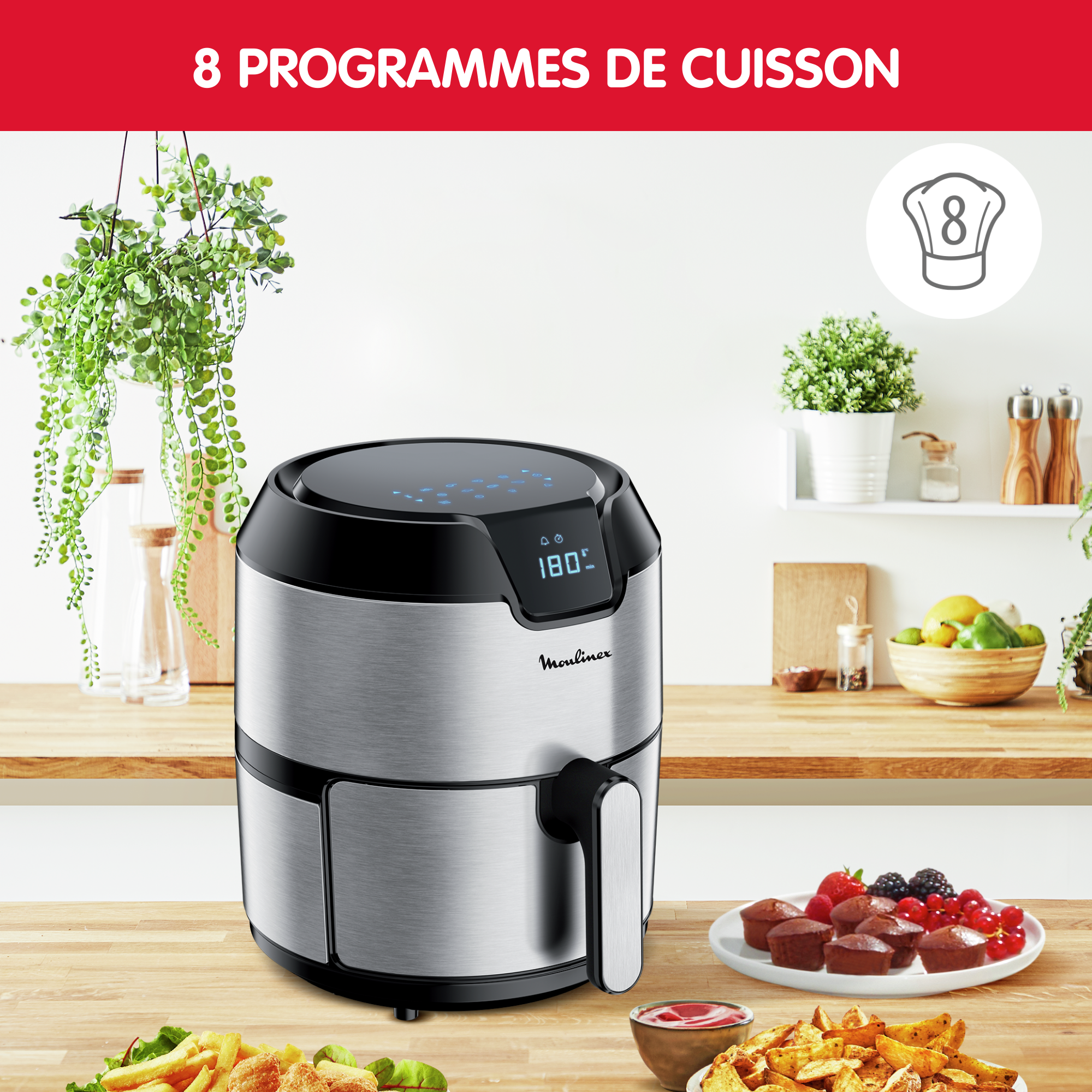 Easy Fry Deluxe, 4.2L, Air fryer, Inox