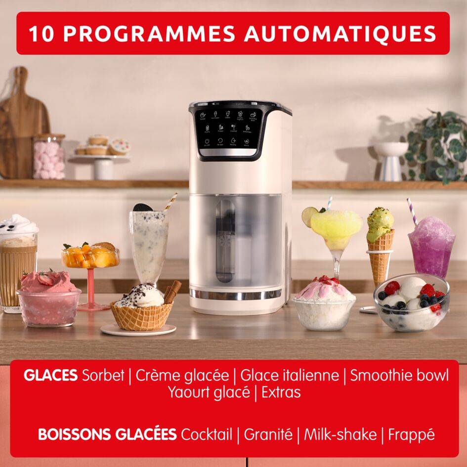 Dolci, Machine à glaces, 10&nbsp;programmes, Nettoyage automatique