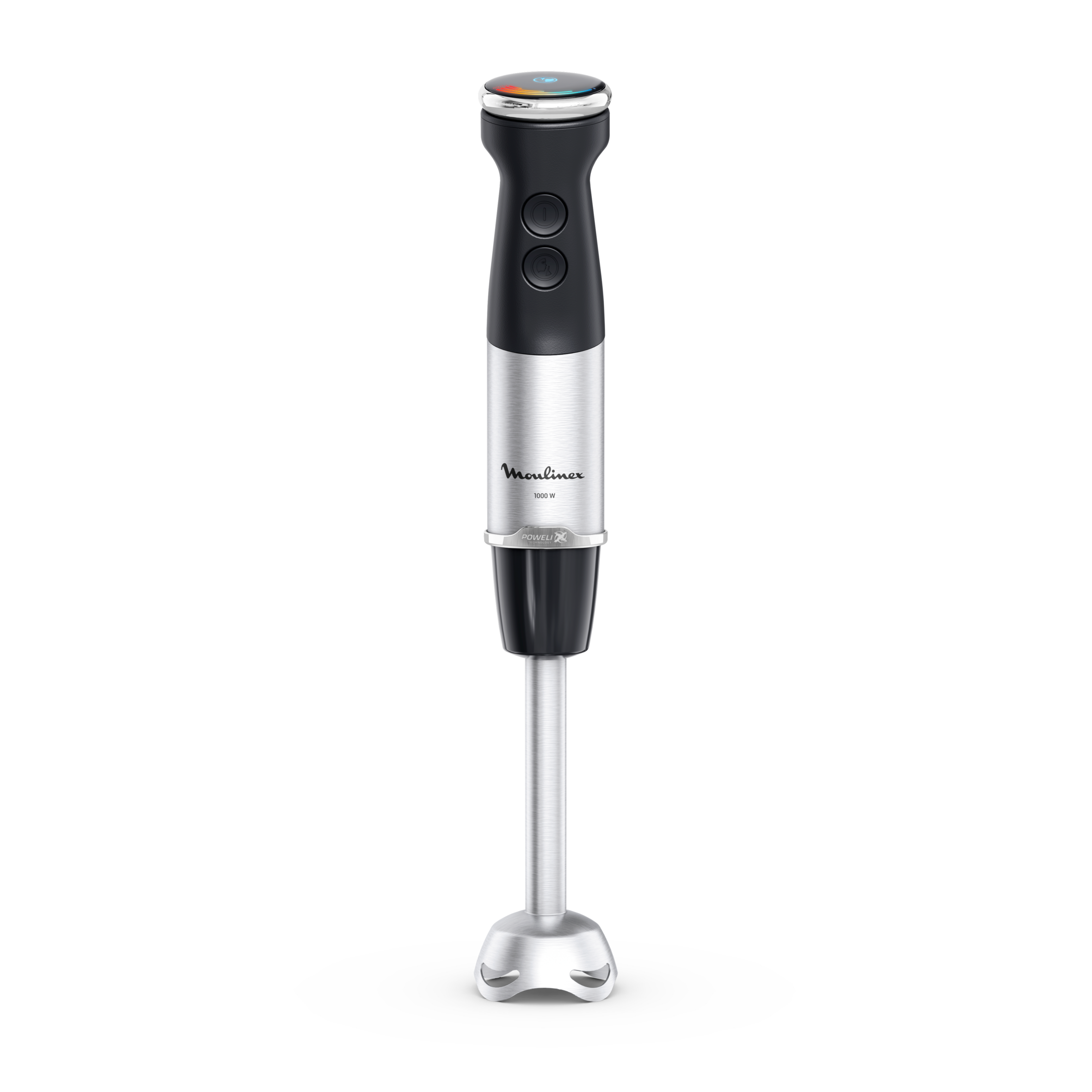 Quickchef+, Pied mixeur, Lames powelix, 20 vitesses, Accessoires hachoir et fouet, 1000 W, Noir et métal