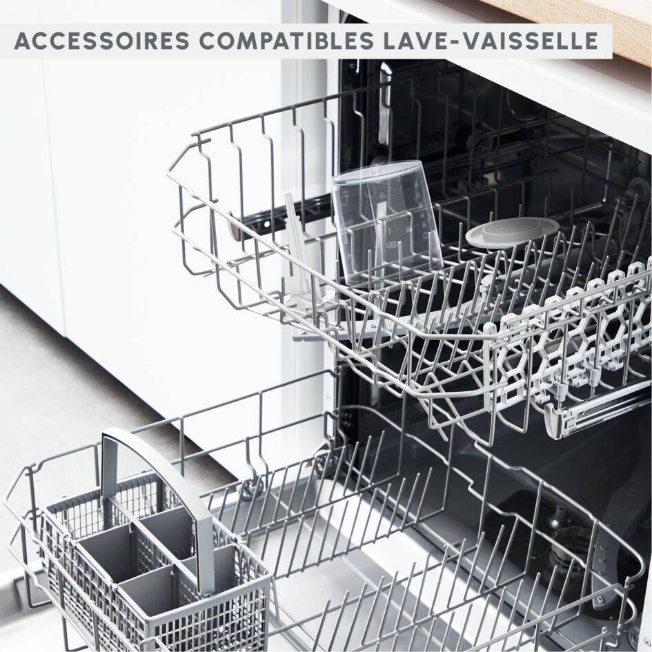 Multi moulinette, Mini hachoir, Fonction 4 en 1, Capacité 500 ml, 500 W, Blanc