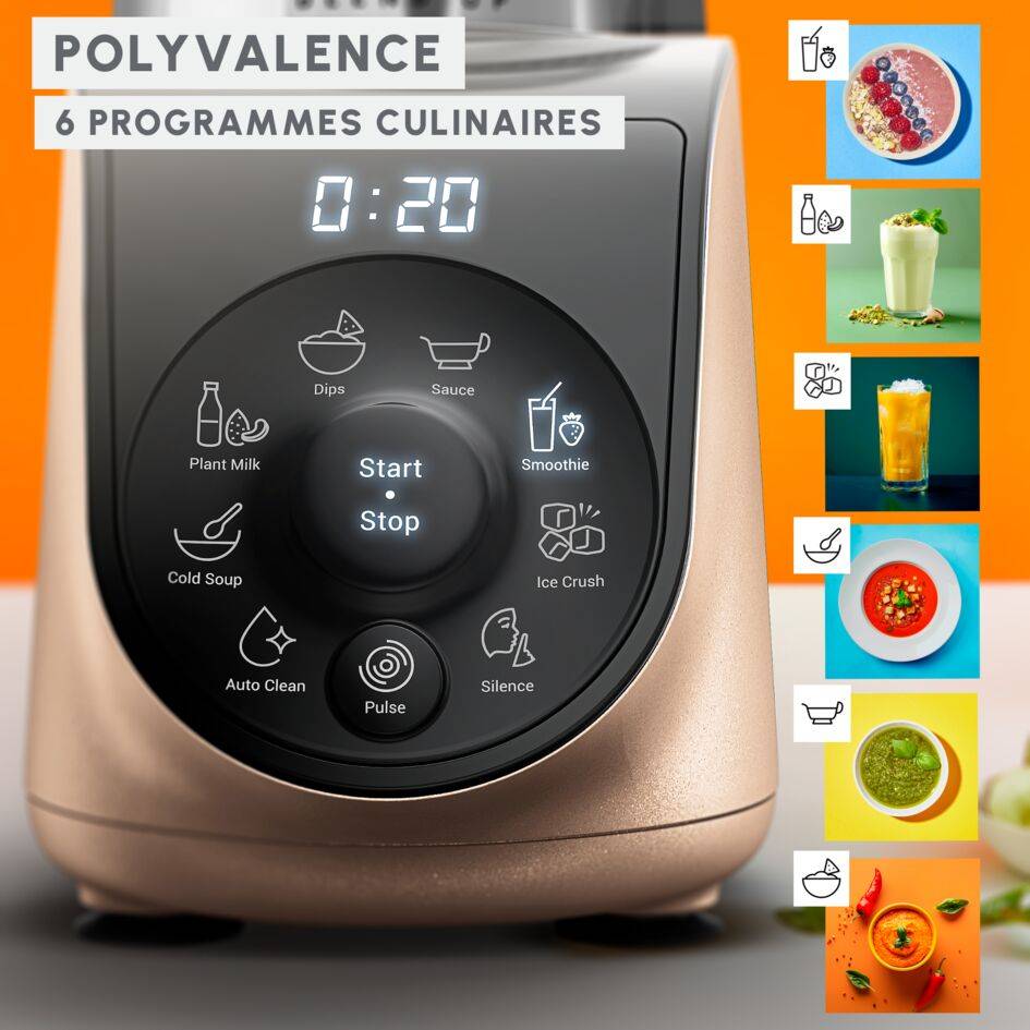 Blend Up, Blender mini, Bol tritan 0.85L, 1000W, 8 programmes, 6 lames