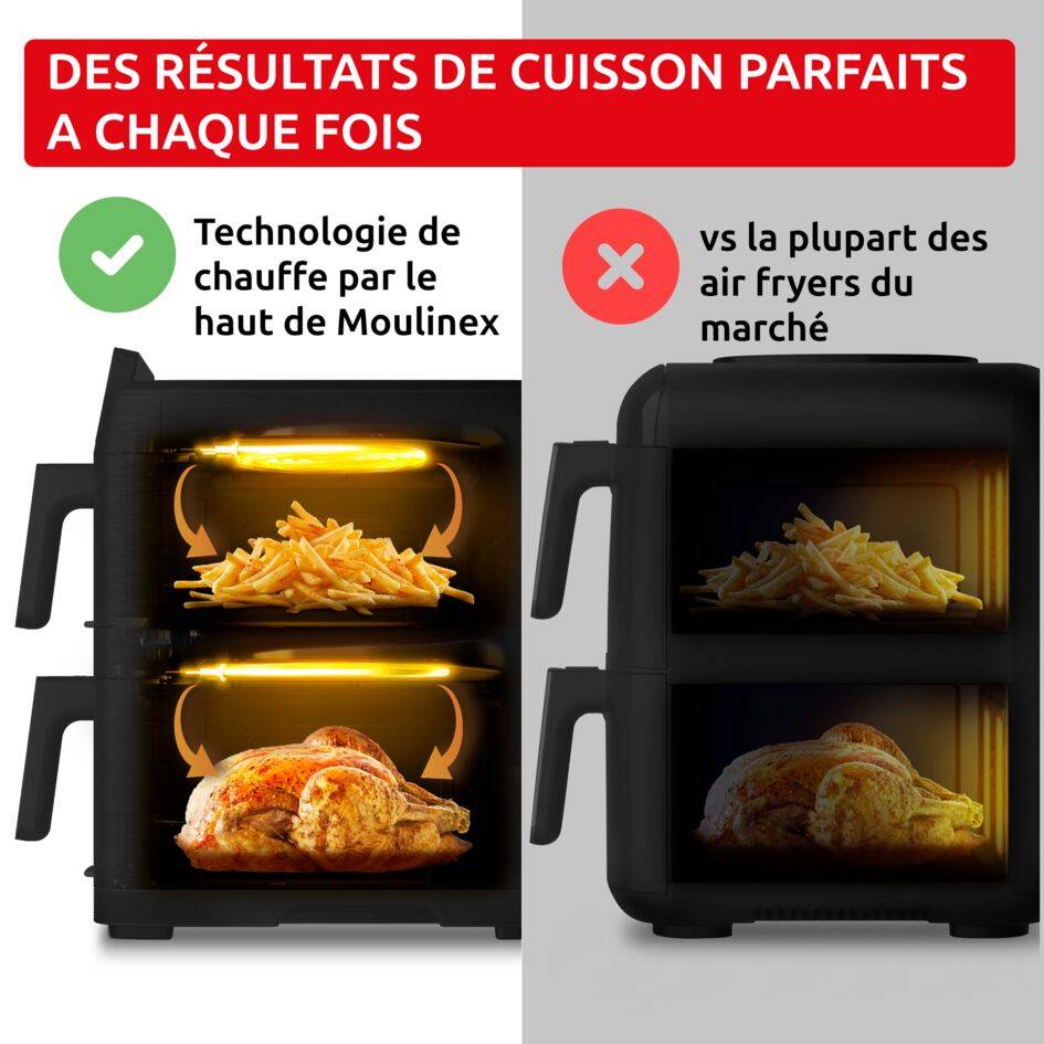 Easy Fry Crispy Stack, Dual Air fryer, Noir