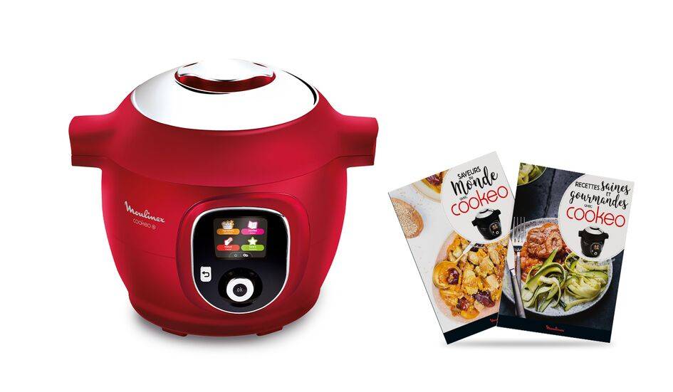 COOKEO+ Rouge 180 Recettes 2 livres de cuisine inclus