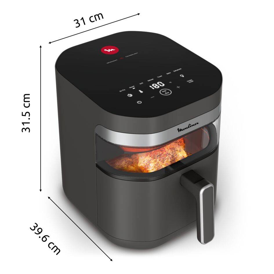 Easy Fry Infrared, Air fryer, Résultats croustillants, Gris charbon, Technologie infra rouge