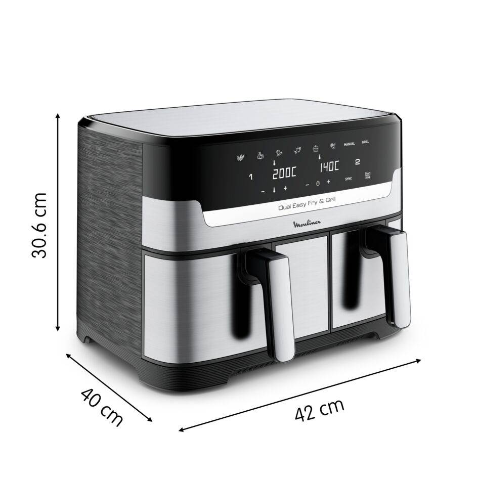 Dual Easy Fry & Grill, 8.3L, Air fryer, Inox