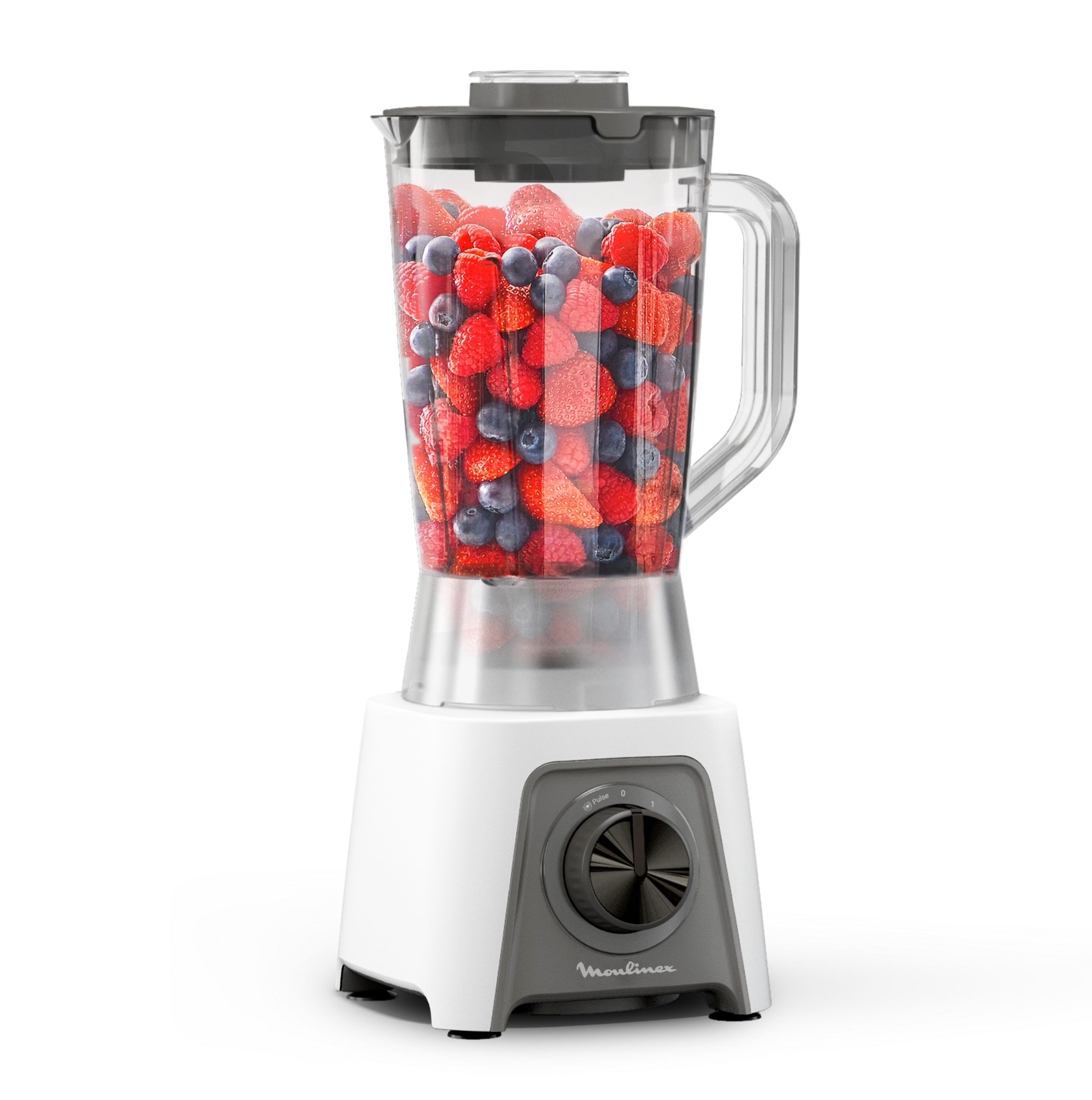 Blendeo+, Blender classique, Bol de 1,5 L, 2 vitesses + pulse, 450 W, Blanc et gris
