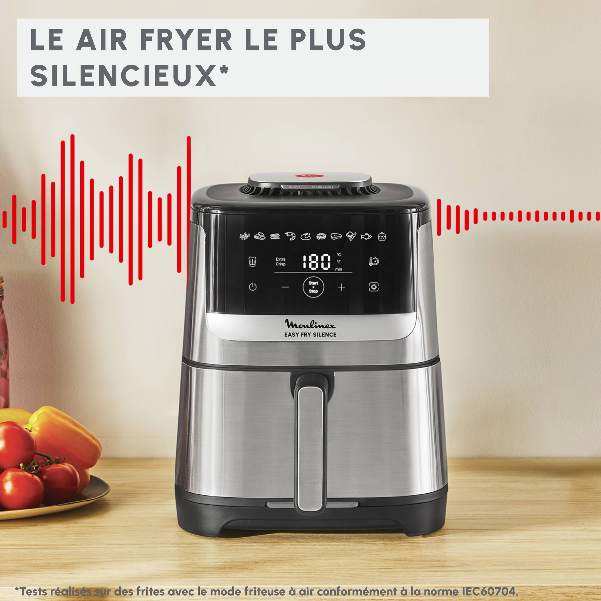 Easy Fry Silence, 5L, Air fryer, Inox