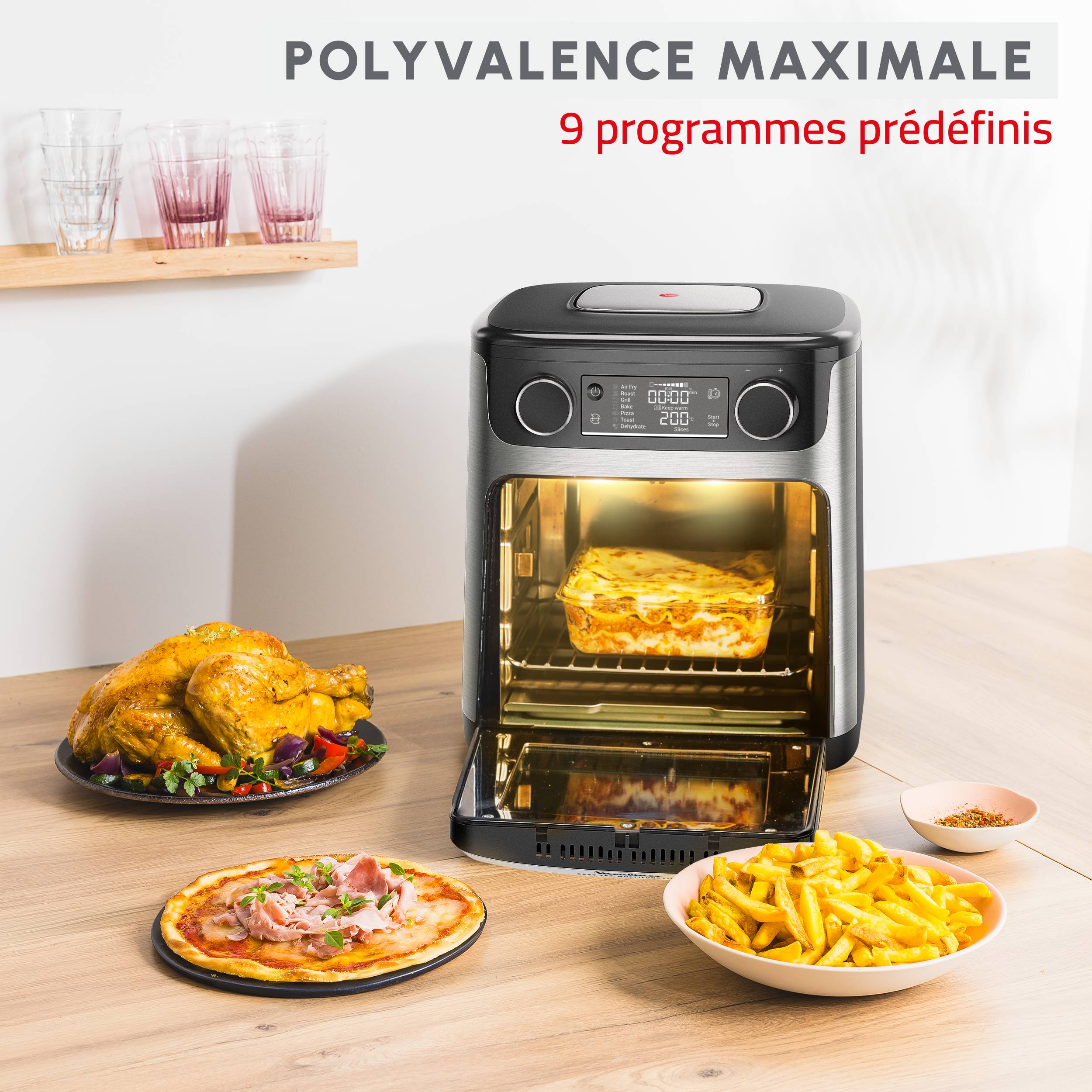 Easy Fry Multifonction, 15L, Four Air fryer, Inox