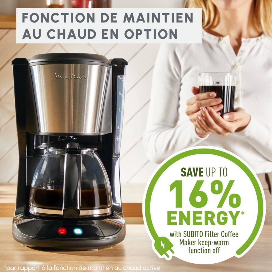 Cafetière filtre Subito Moulinex finition inox