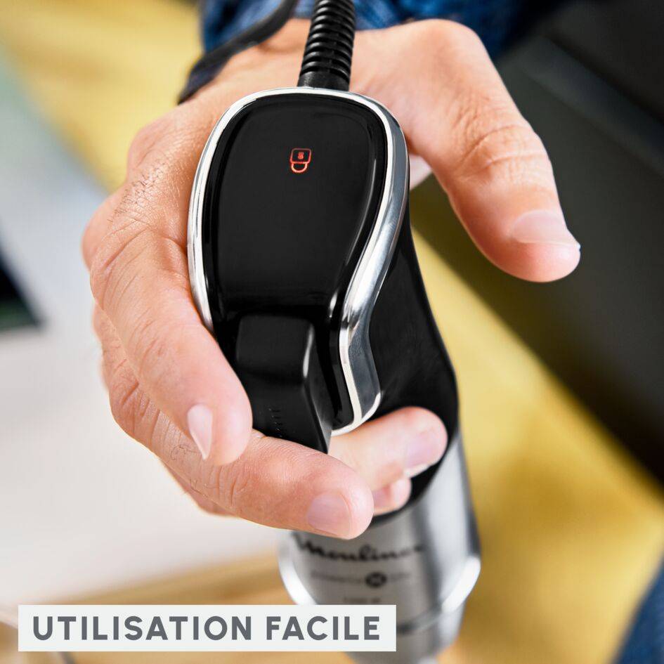 Infinyforce pro, Pied mixeur, lames powelix life, Variateur de vitesses, 3 accessoires, 1200 W, Noir et métal