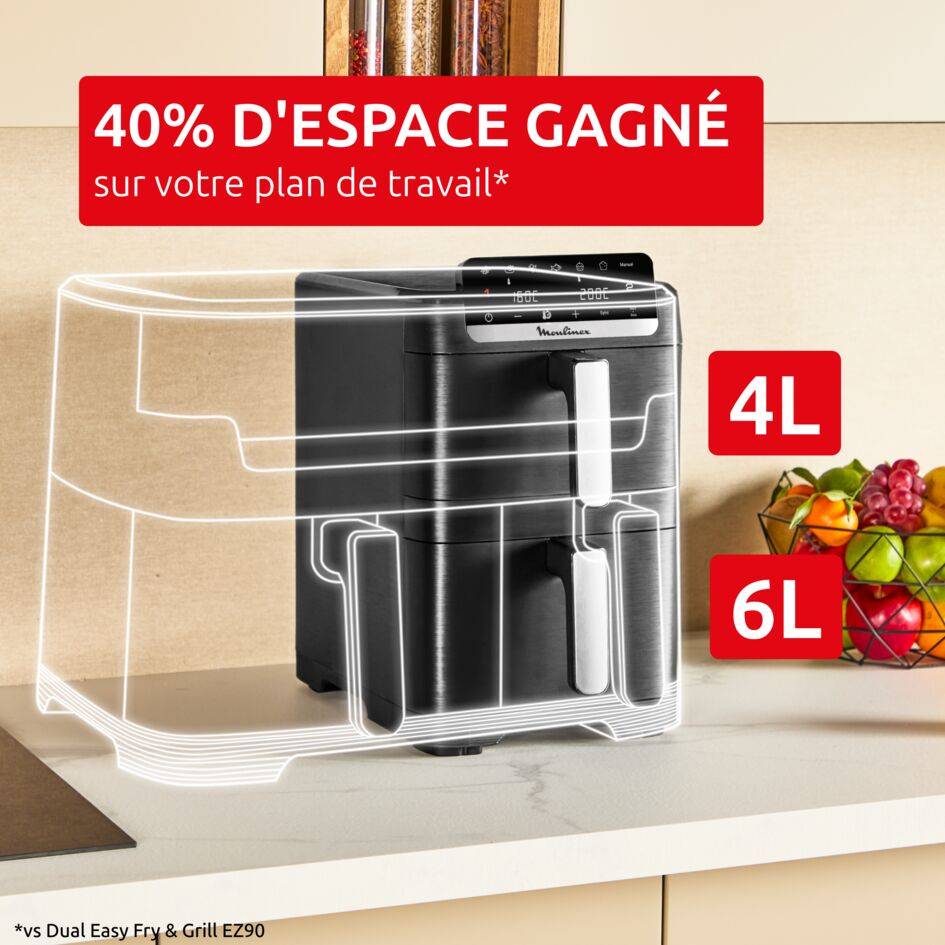 Easy Fry Crispy Stack 10L, Dual Air fryer, Noir