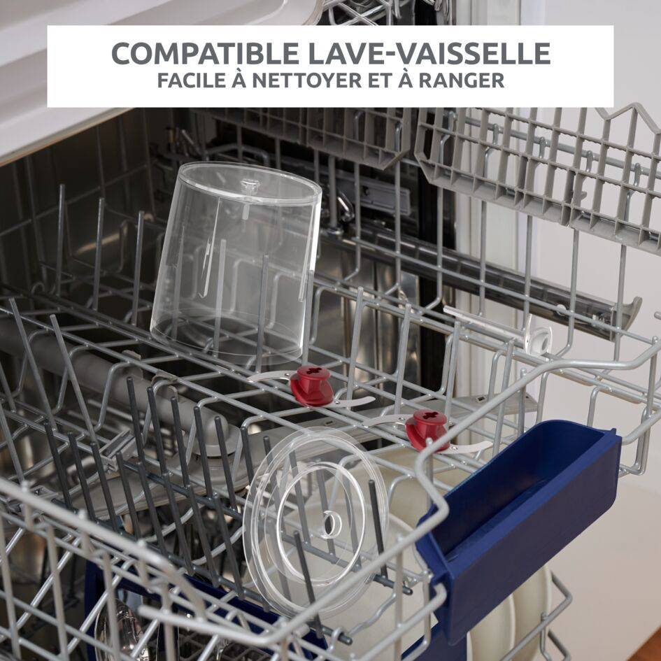 Multi moulinette, Mini hachoir, Fonction 3 en 1, Capacité 500 ml, 500 W, Rouge