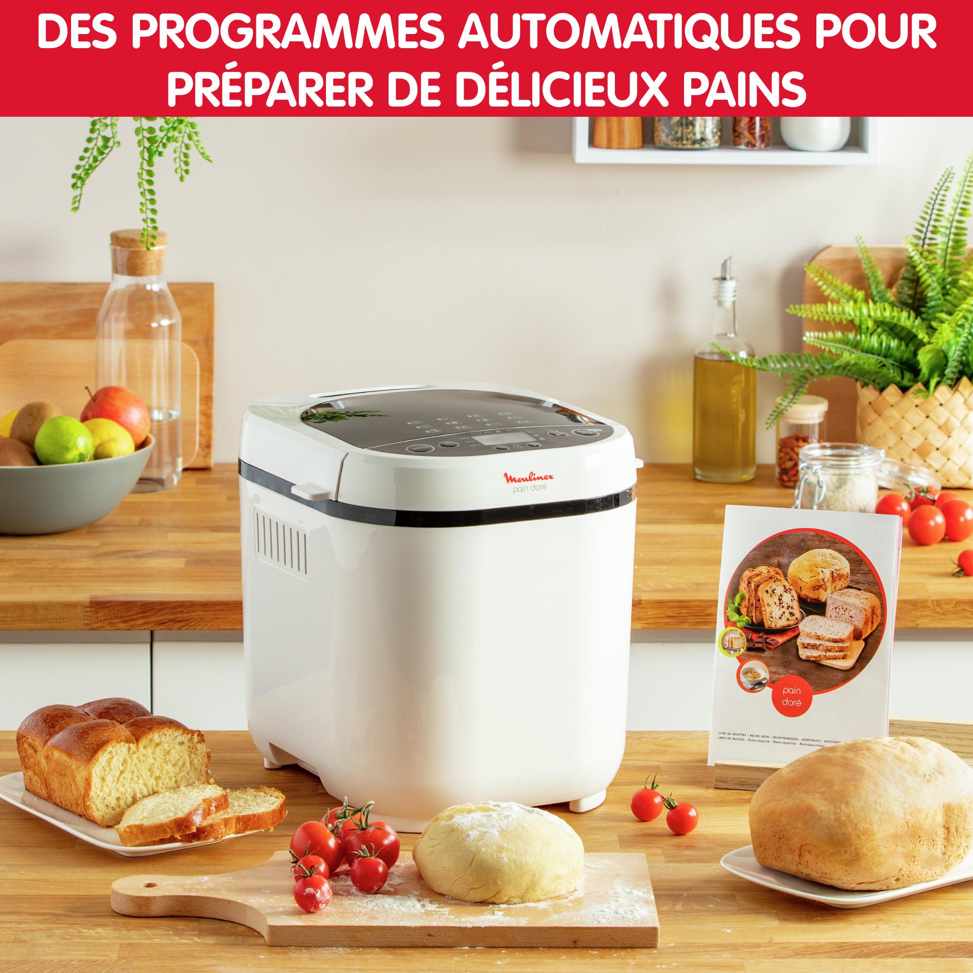Fast & Delicious, Machine à Pain maison, 1kg, Confiture, 12 programmes
