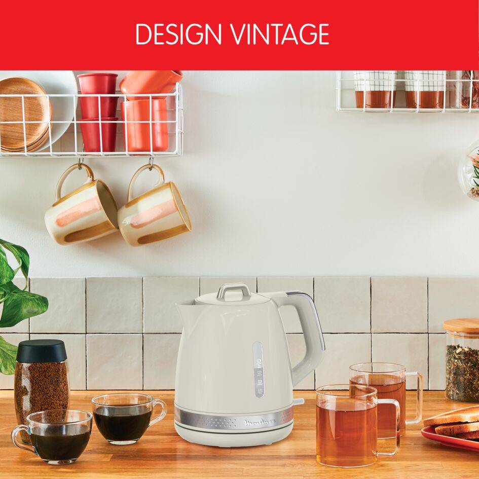 Bouilloire électrique Soleil ivoire 1L, Design rétro vintage