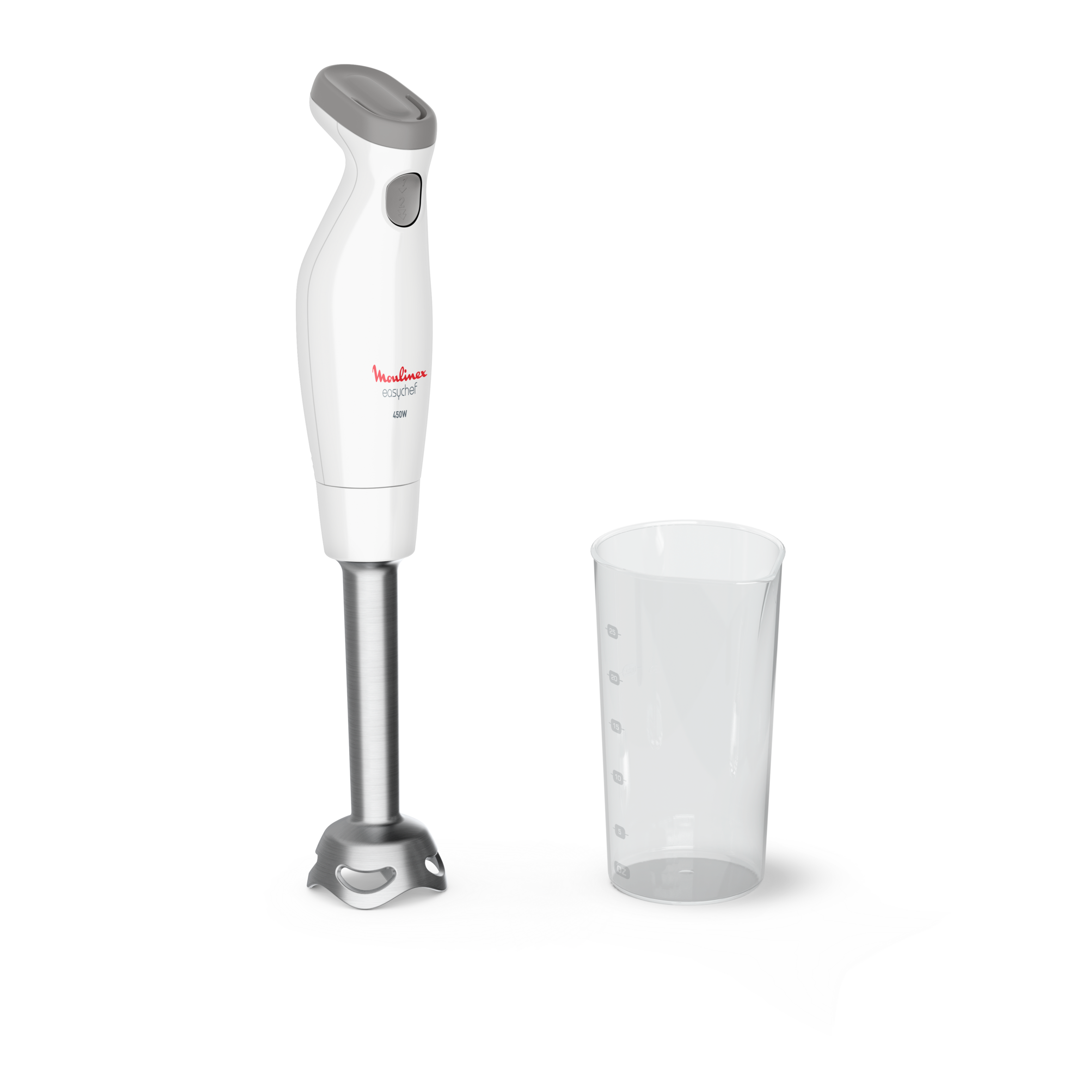 Easychef, Pied mixeur, 2 lames inox, 450 W, Blanc